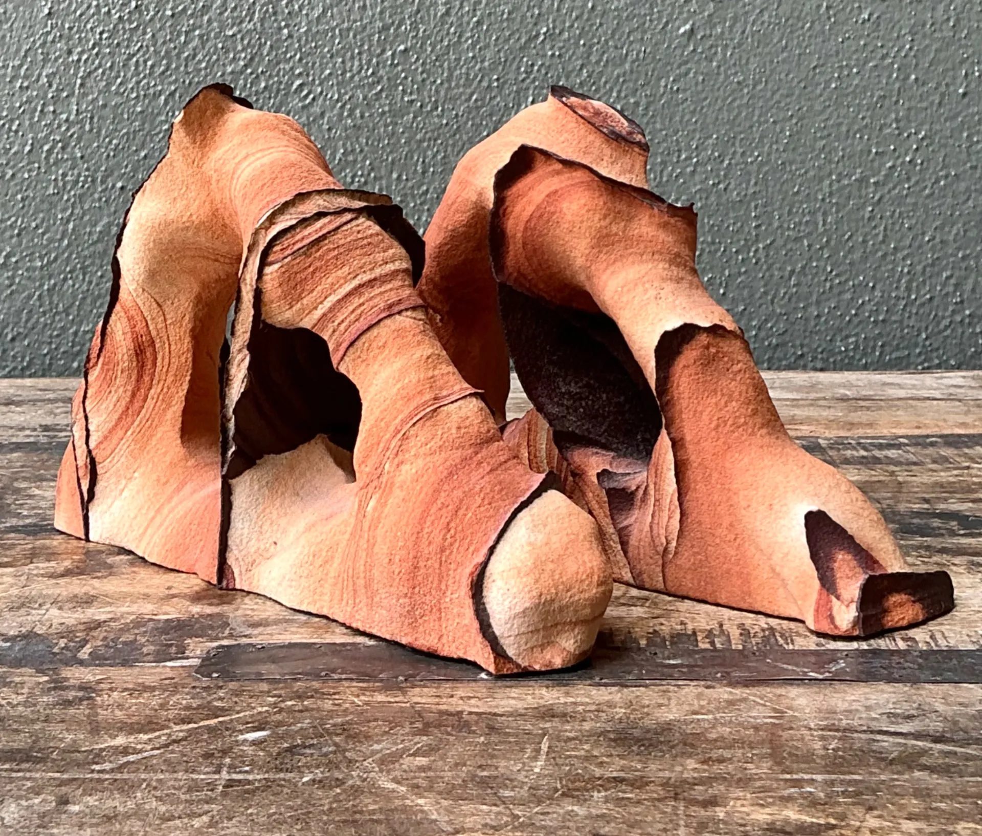 Vintage Natural Form Ceramic Bookends — additional photo 1