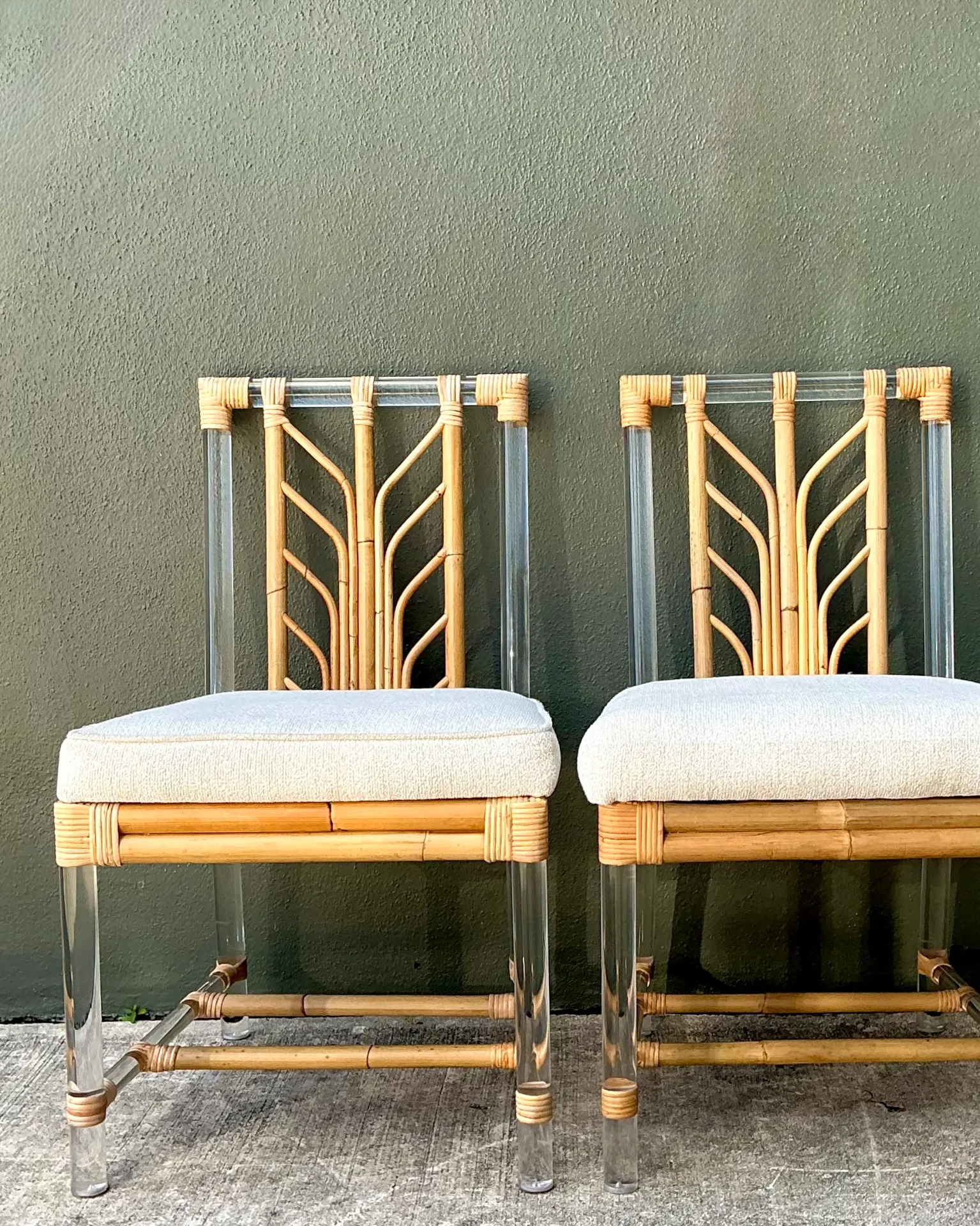 Selamat Rattan and Lucite Side Chairs - Pair — additional photo 5