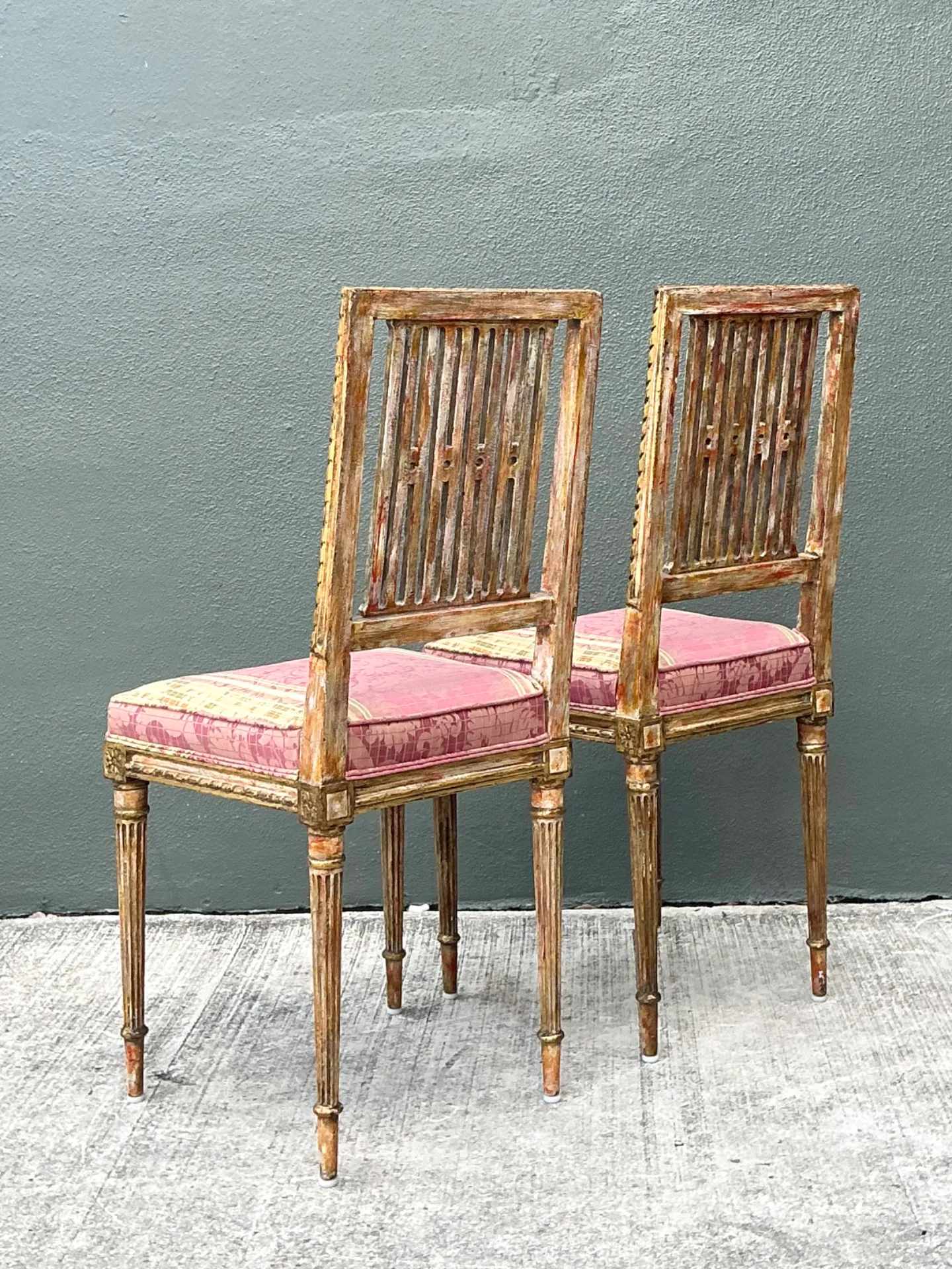 Vintage Swedish Chippendale Gilt Wood Side Chairs - Pair — additional photo 5