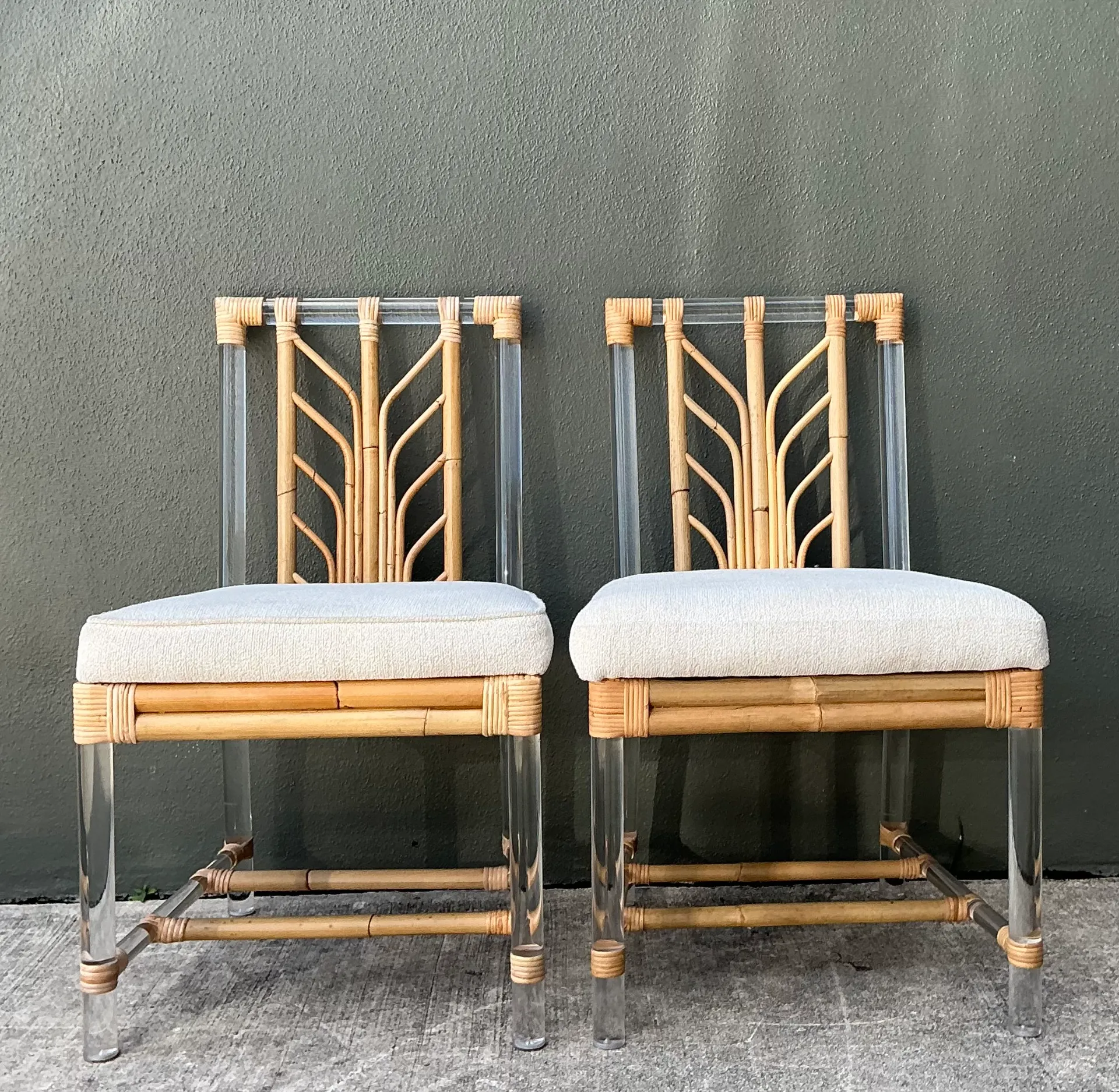 Selamat Rattan and Lucite Side Chairs - Pair — additional photo 1