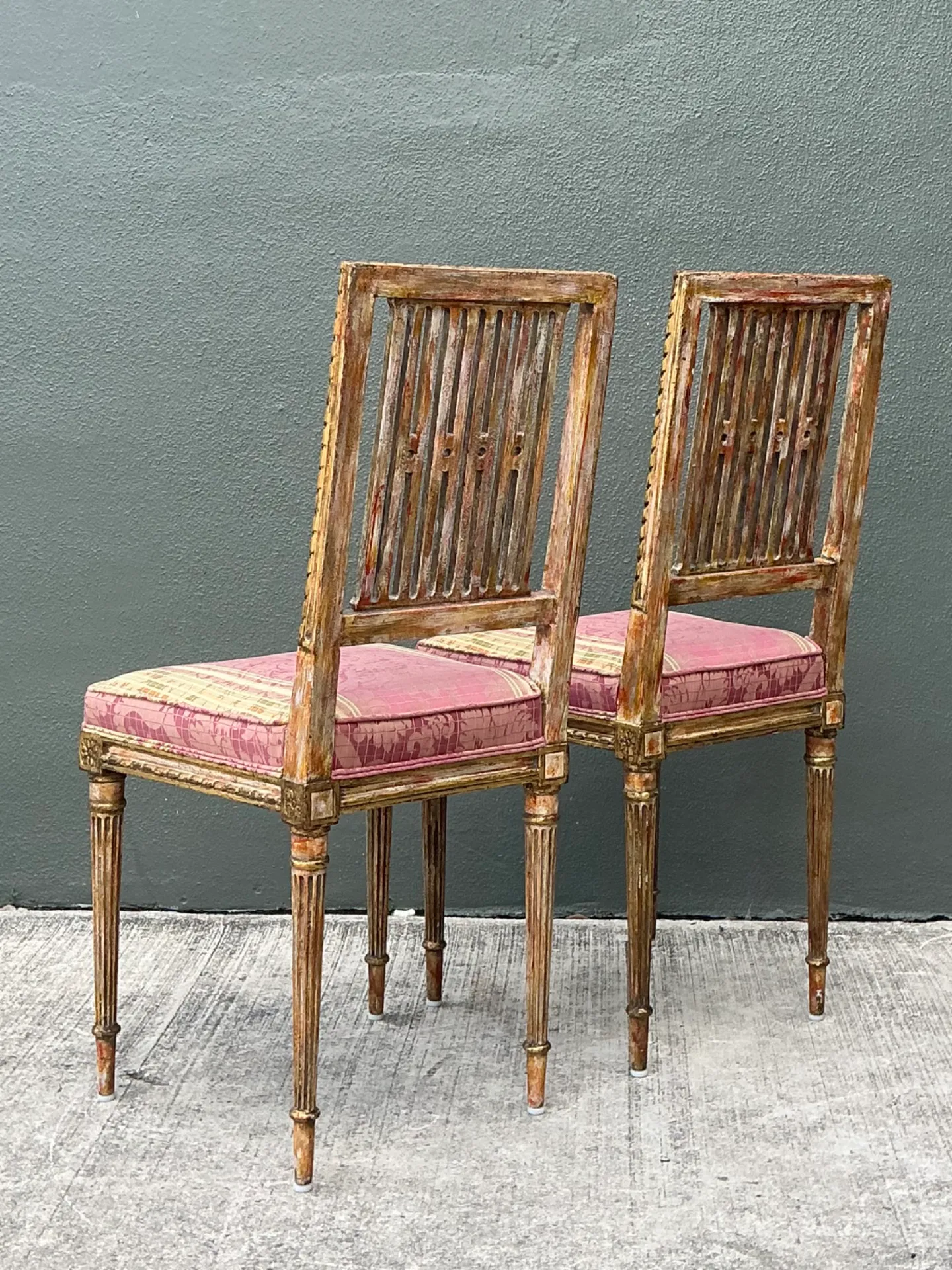 Vintage Swedish Chippendale Gilt Wood Side Chairs - Pair — additional photo 8