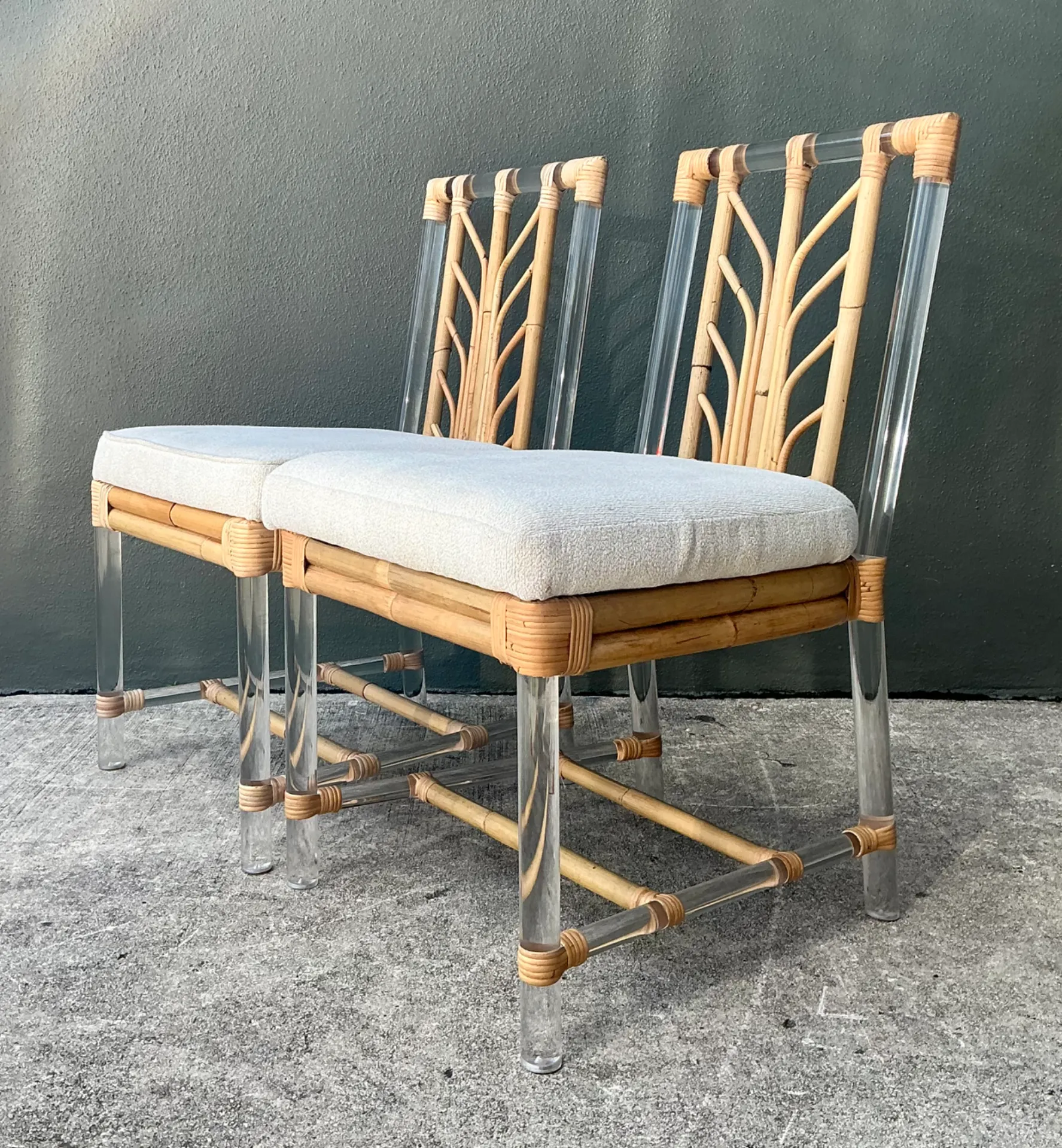 Selamat Rattan and Lucite Side Chairs - Pair — additional photo 4