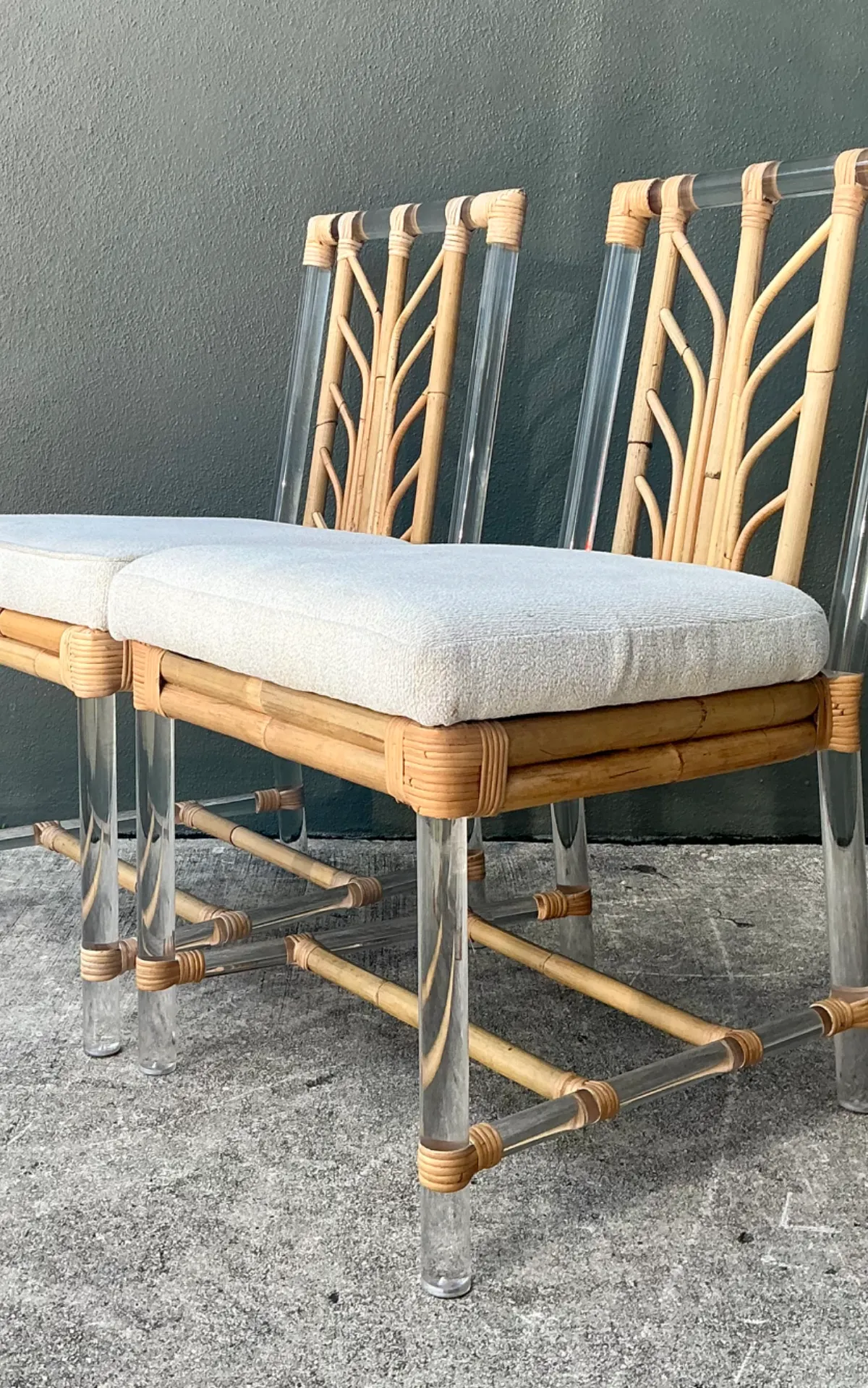 Selamat Rattan and Lucite Side Chairs - Pair — additional photo 4