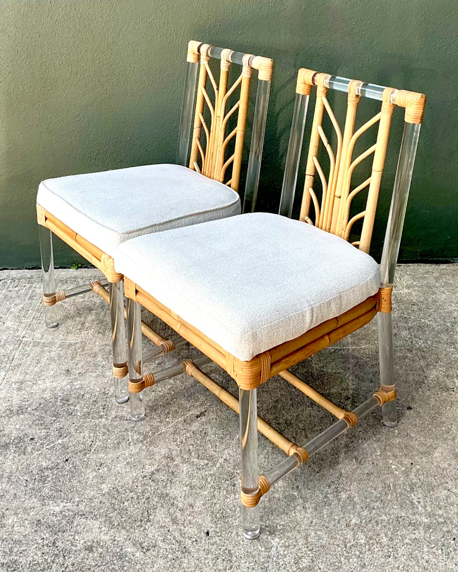 Selamat Rattan and Lucite Side Chairs - Pair — additional photo 3