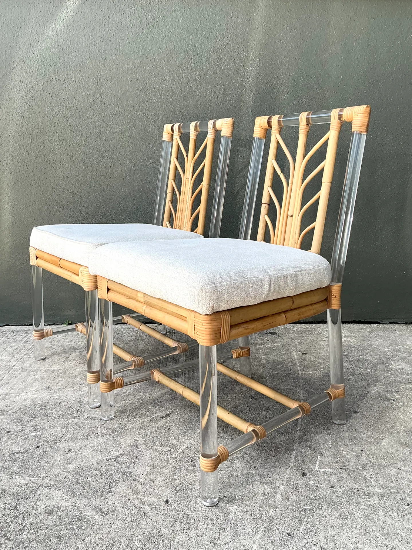 Selamat Rattan and Lucite Side Chairs - Pair — additional photo 2