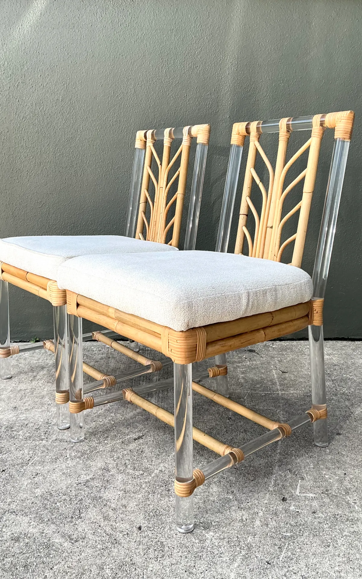 Selamat Rattan and Lucite Side Chairs - Pair — additional photo 2
