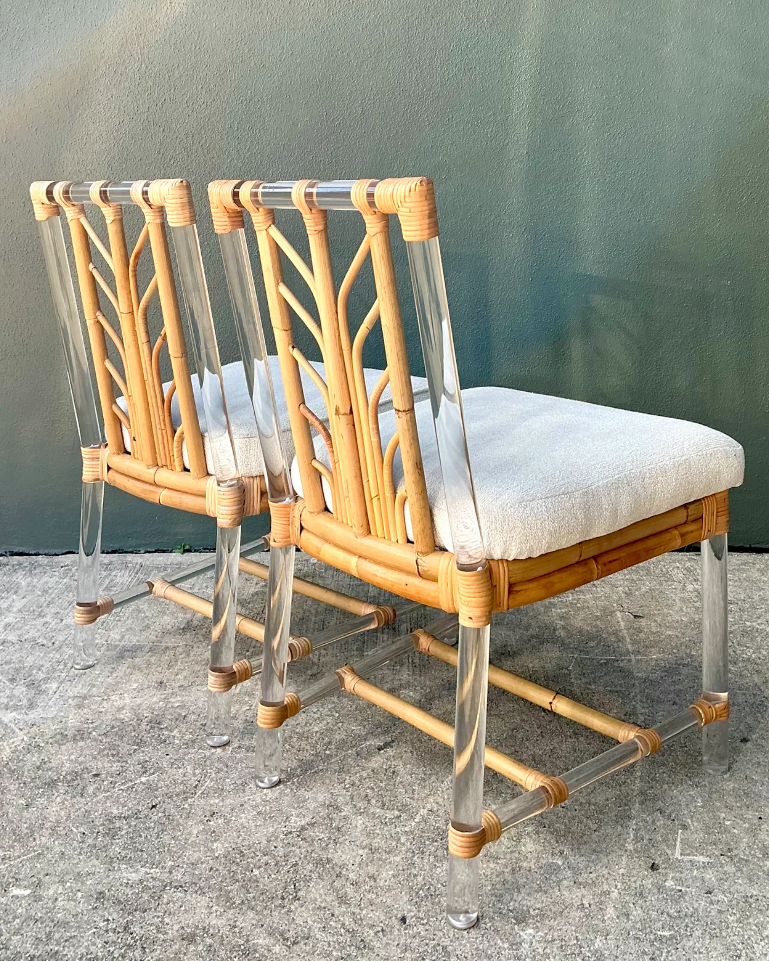 Selamat Rattan and Lucite Side Chairs - Pair — additional photo 8