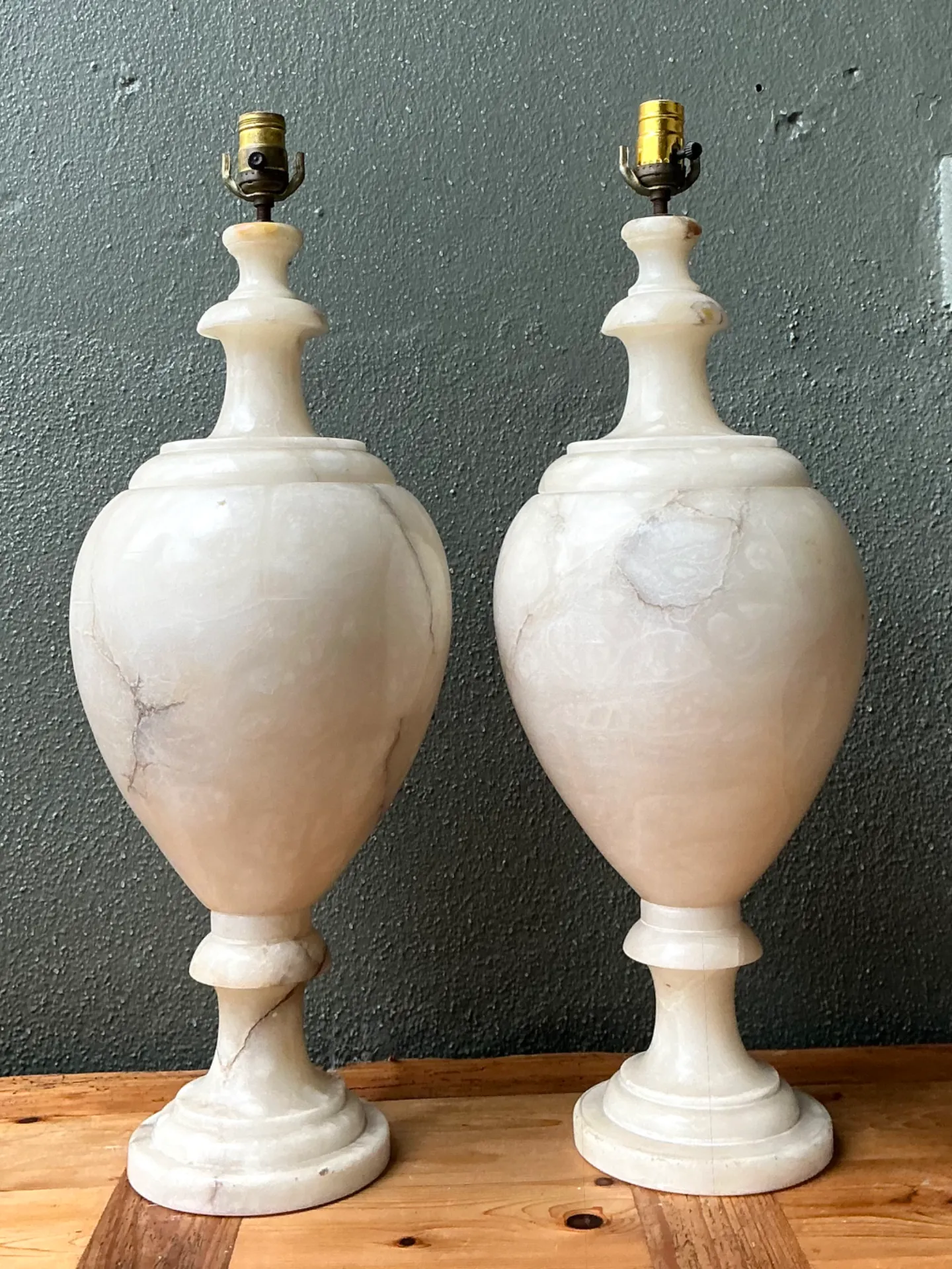Vintage Alabaster Urn Form Lamps — additional photo 2