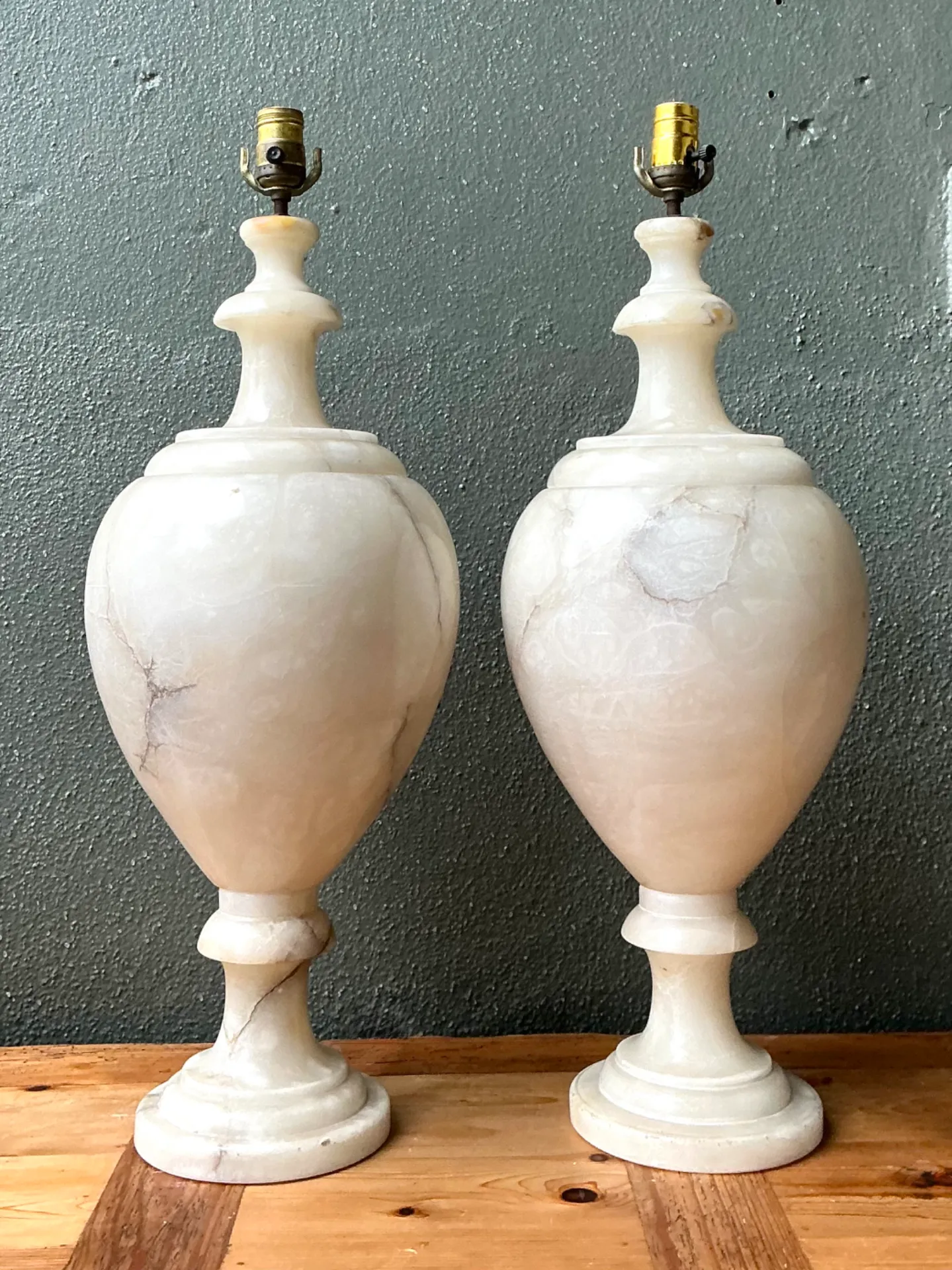 Vintage Alabaster Urn Form Lamps — additional photo 4