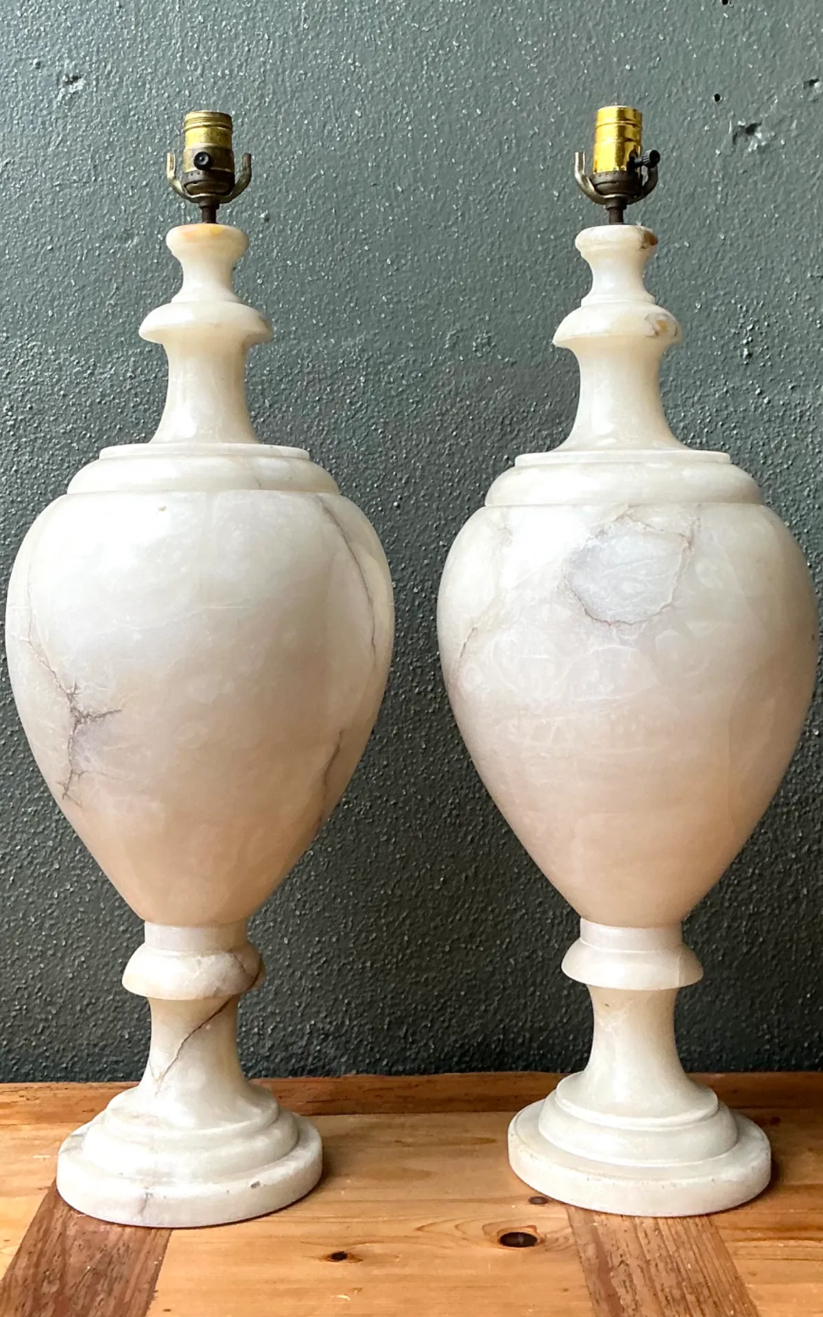 Vintage Alabaster Urn Form Lamps — additional photo 4