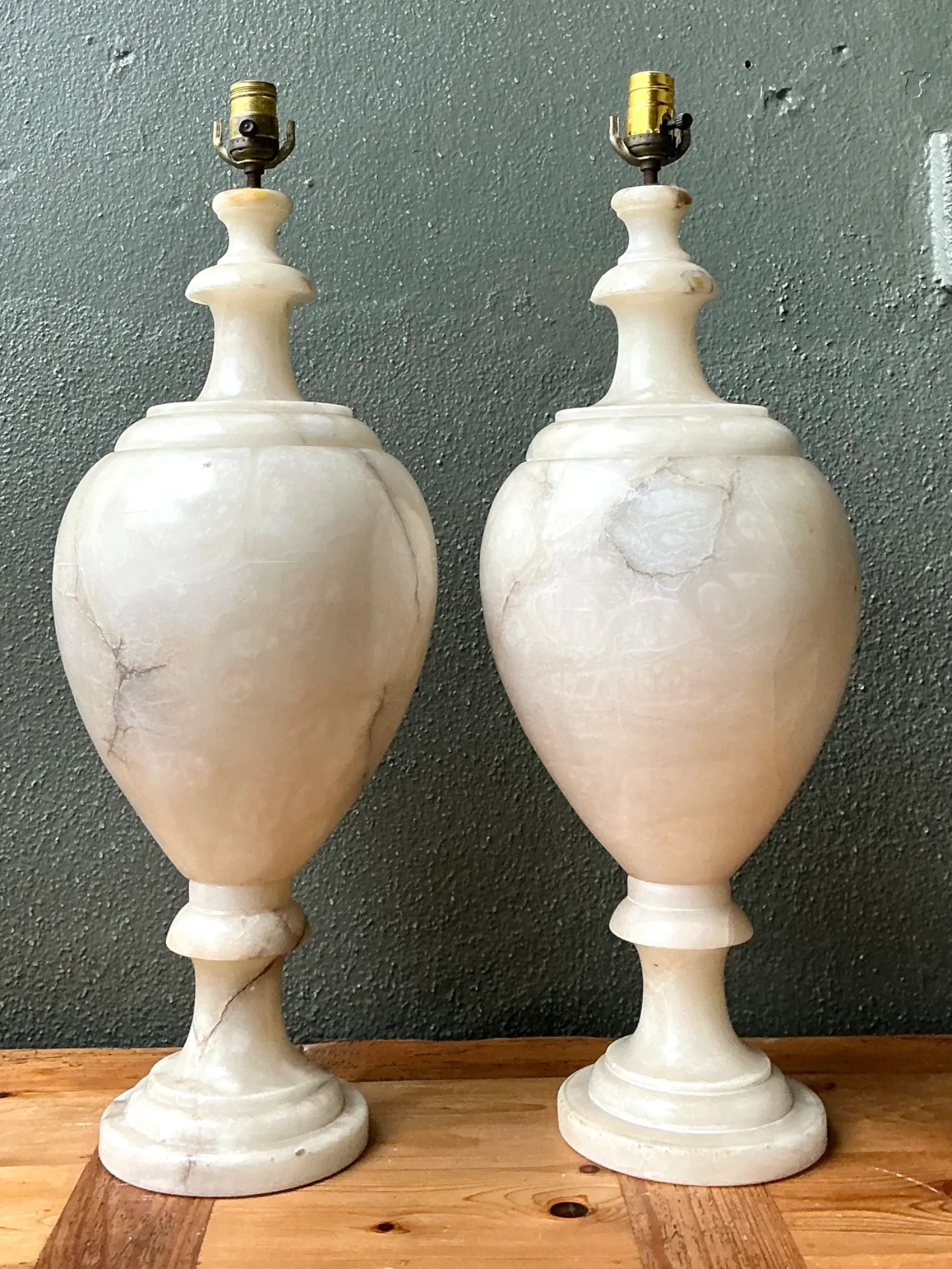 Vintage Alabaster Urn Form Lamps — additional photo 7