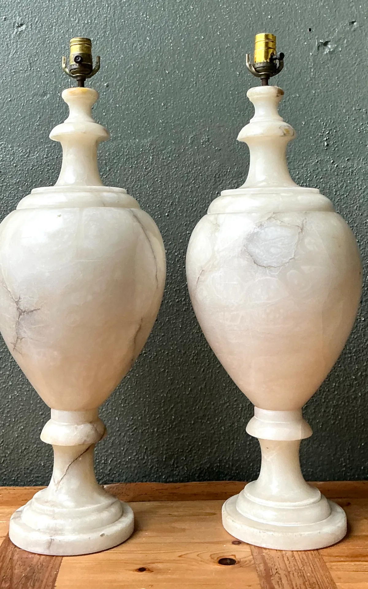 Vintage Alabaster Urn Form Lamps — additional photo 7
