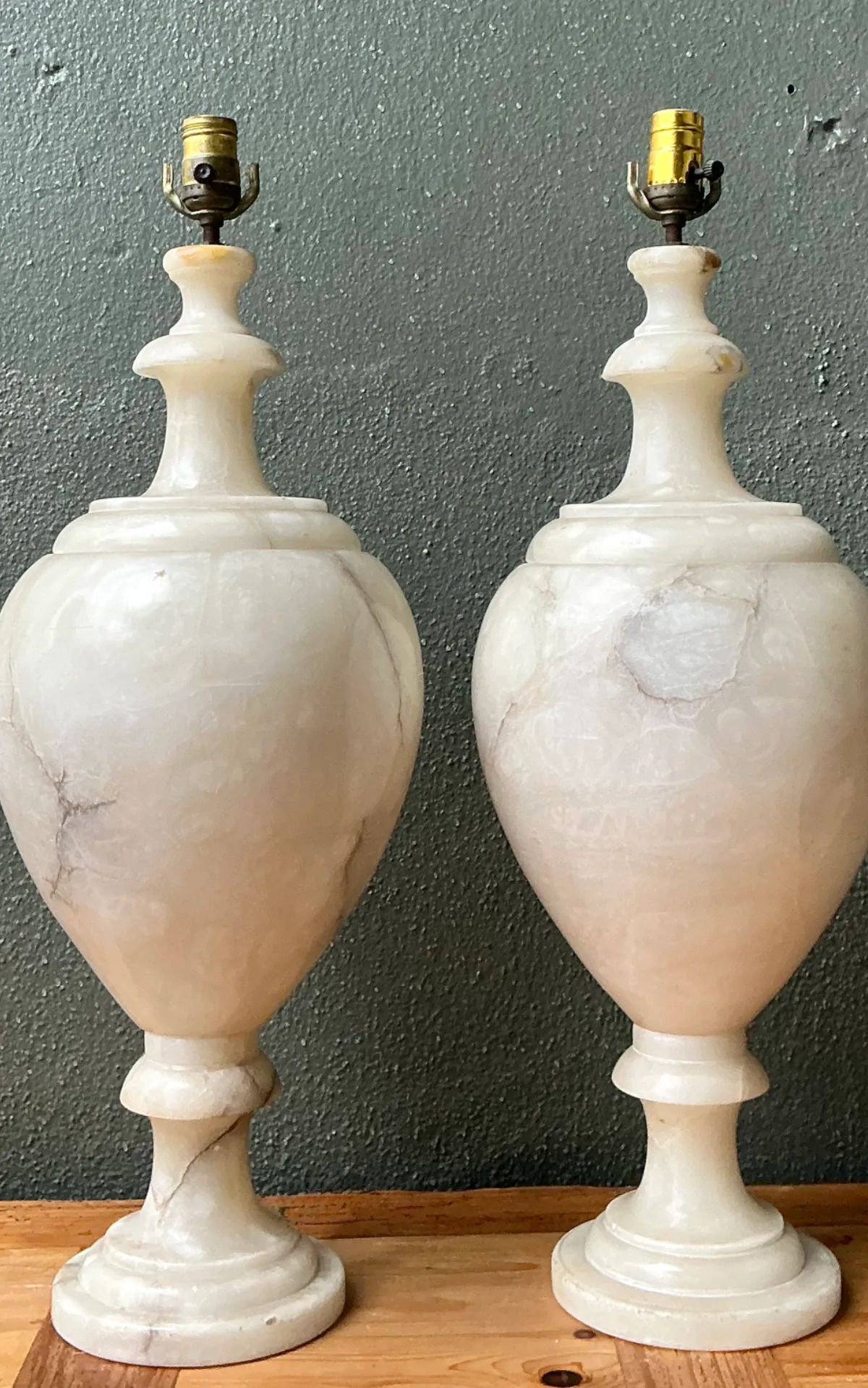 Vintage Alabaster Urn Form Lamps — additional photo 6