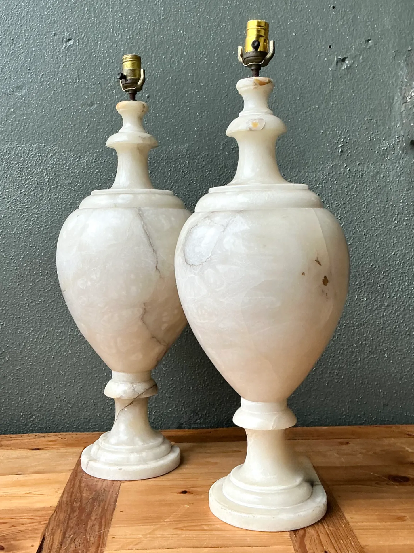 Vintage Alabaster Urn Form Lamps — additional photo 1