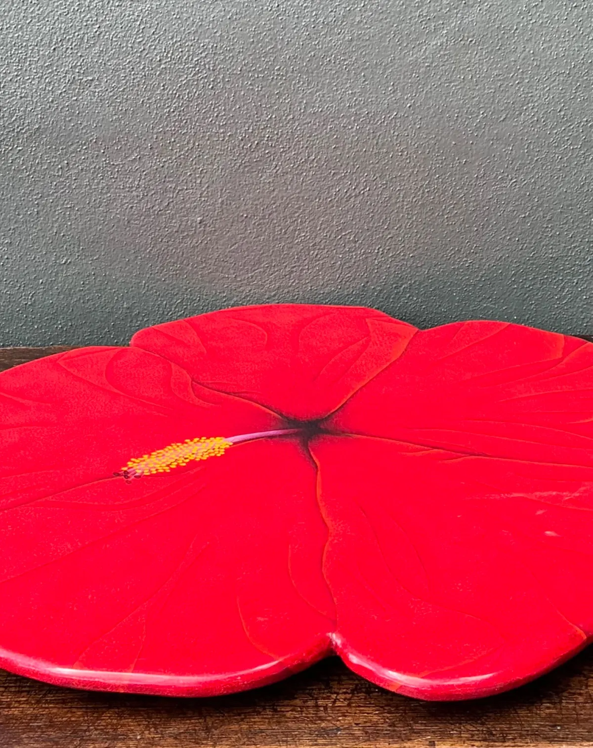 Vintage Red Hibiscus Flower Lazy Susan — additional photo 7