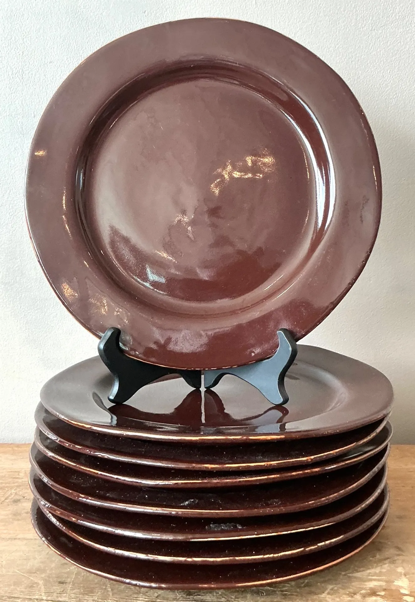 Vintage Italian Vietri Glazed Ceramic Plates - Set of 8 — additional photo 7