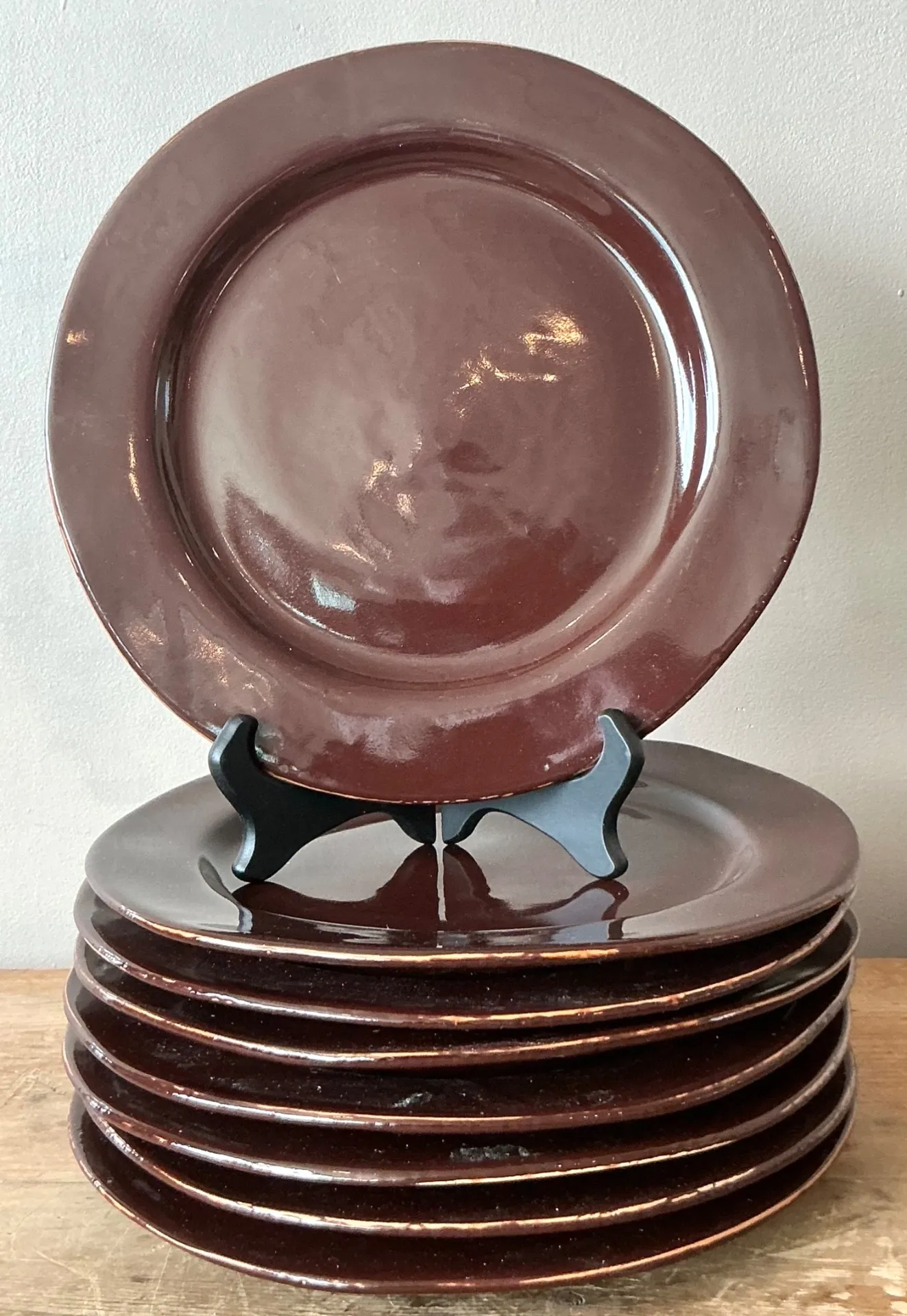 Vintage Italian Vietri Glazed Ceramic Plates - Set of 8 — additional photo 5