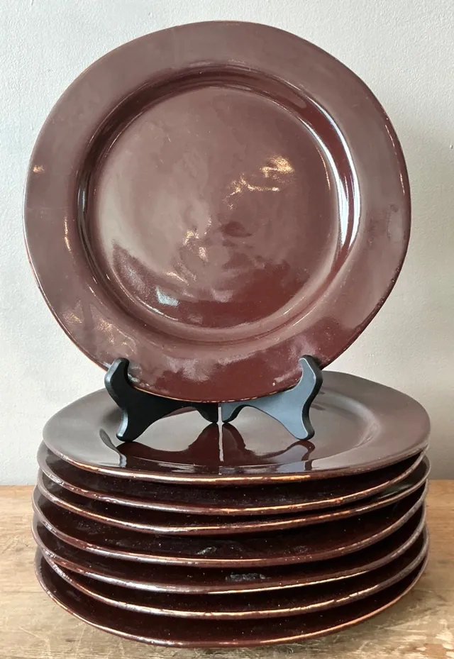 Vintage Italian Vietri Glazed Ceramic Plates - Set of 8 — additional photo 5