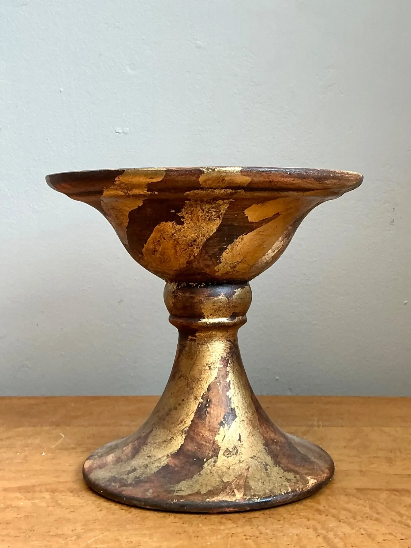 Vintage Gilt Striped Ceramic Pedestal — additional photo 2