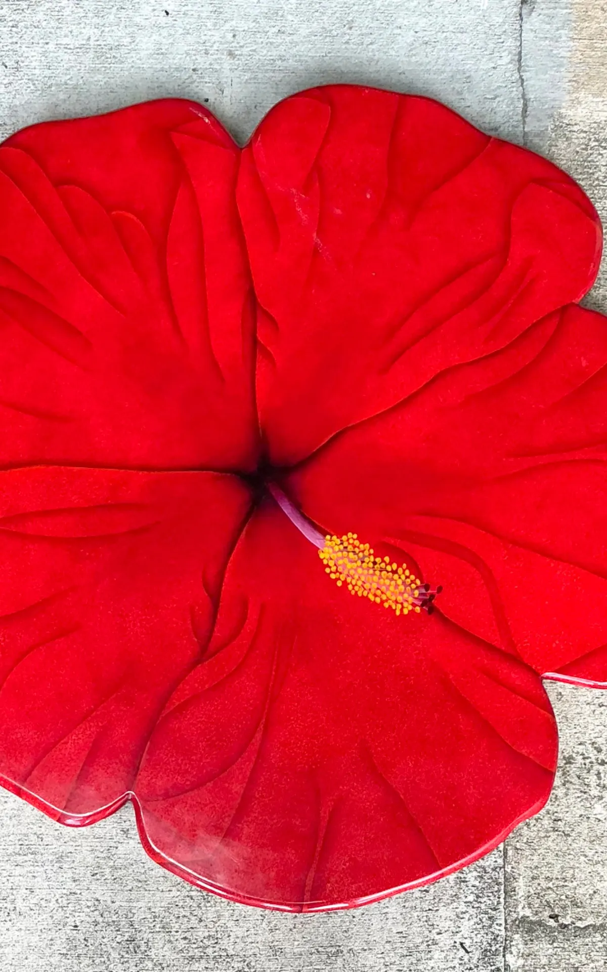 Vintage Red Hibiscus Flower Lazy Susan — additional photo 4