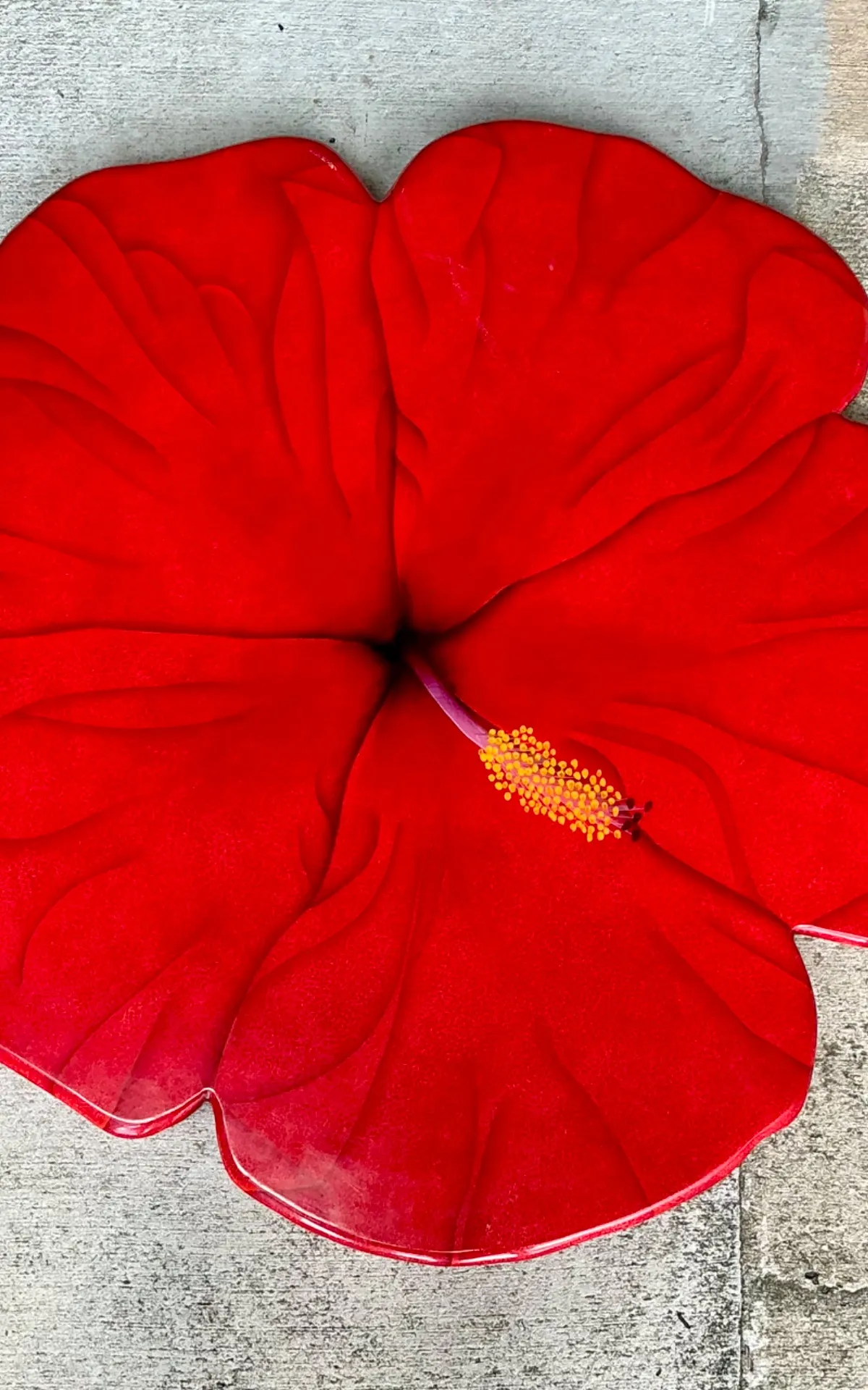 Vintage Red Hibiscus Flower Lazy Susan — additional photo 2