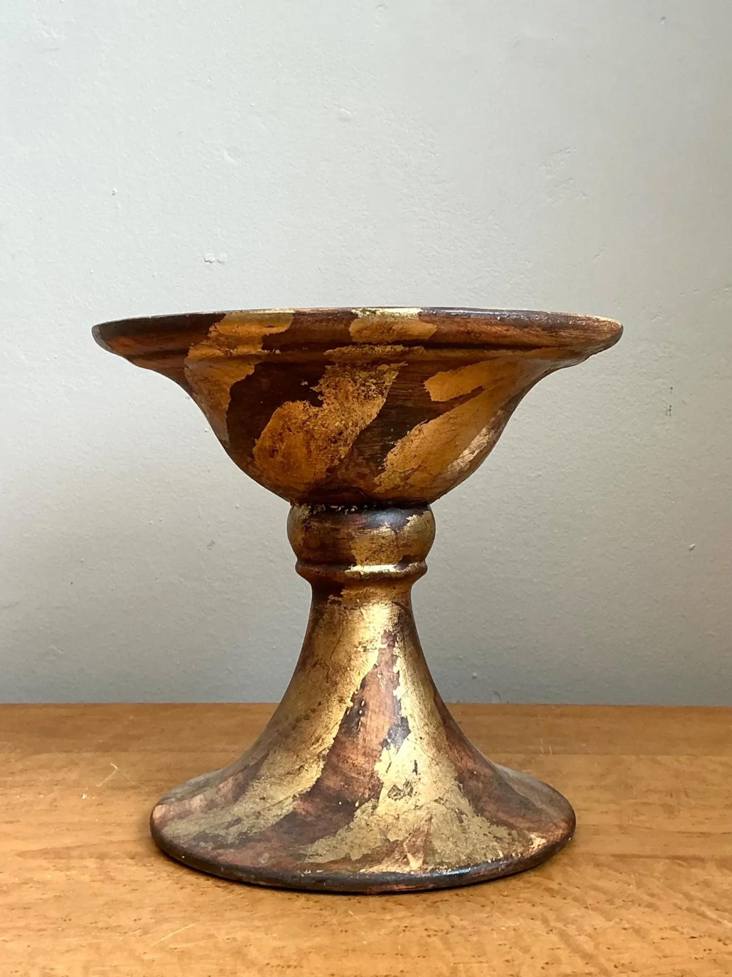 Vintage Gilt Striped Ceramic Pedestal — additional photo 5