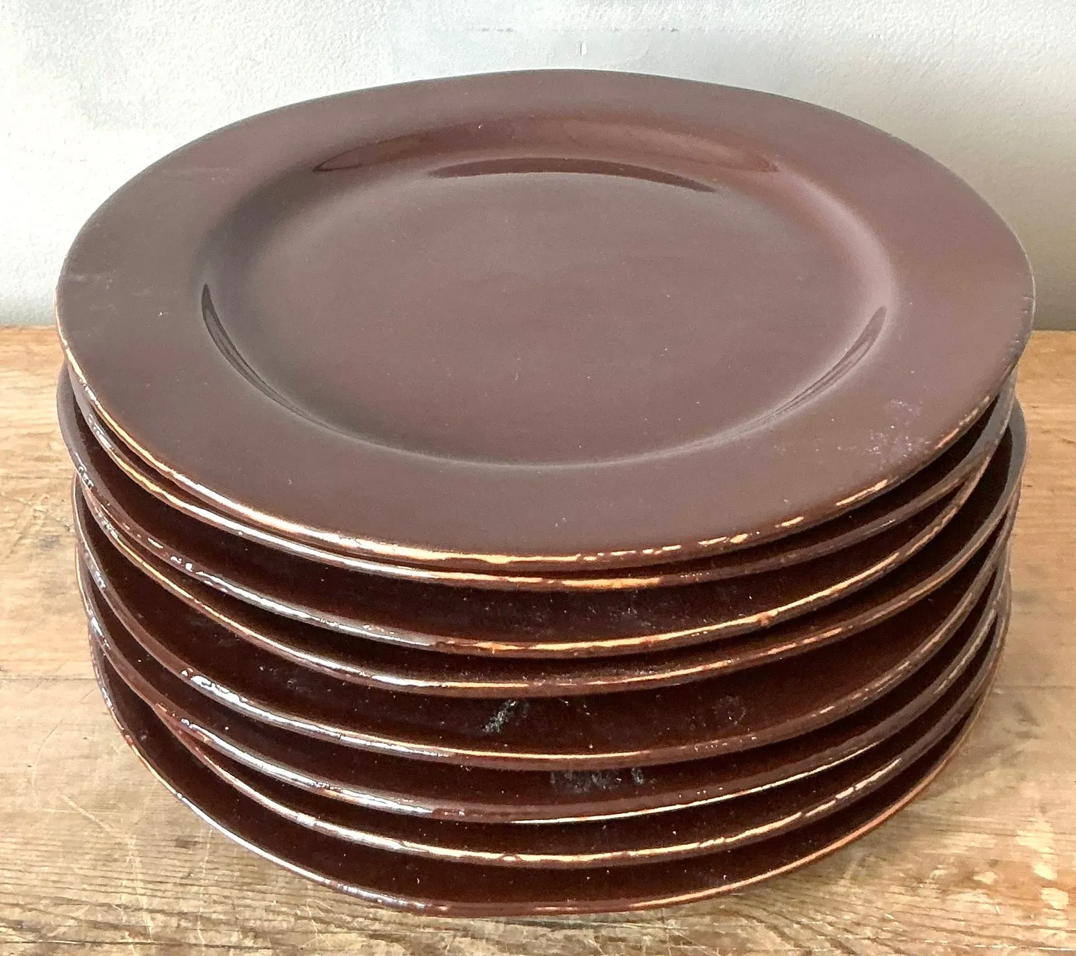 Vintage Italian Vietri Glazed Ceramic Plates - Set of 8 — additional photo 8