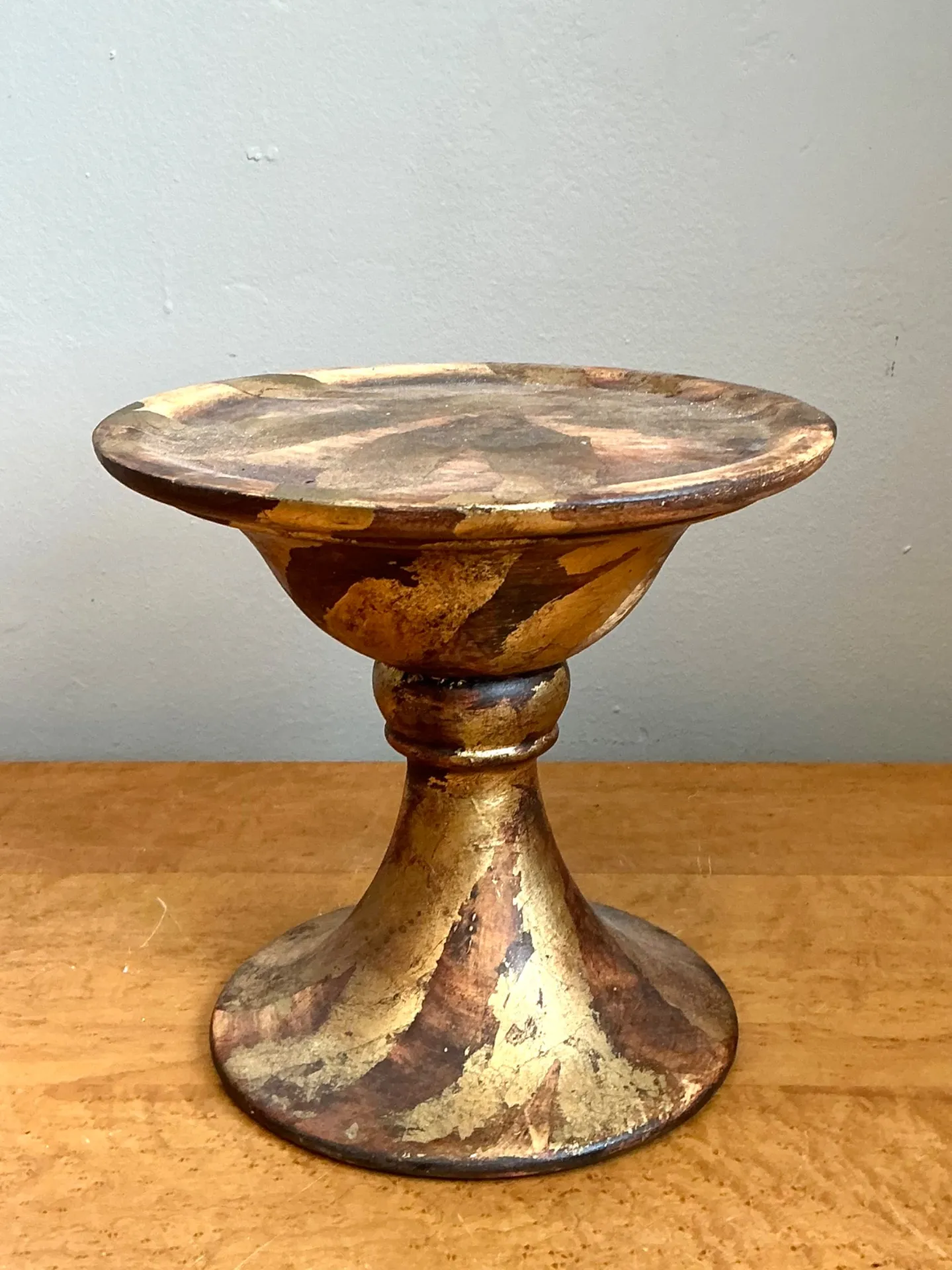 Vintage Gilt Striped Ceramic Pedestal — additional photo 6
