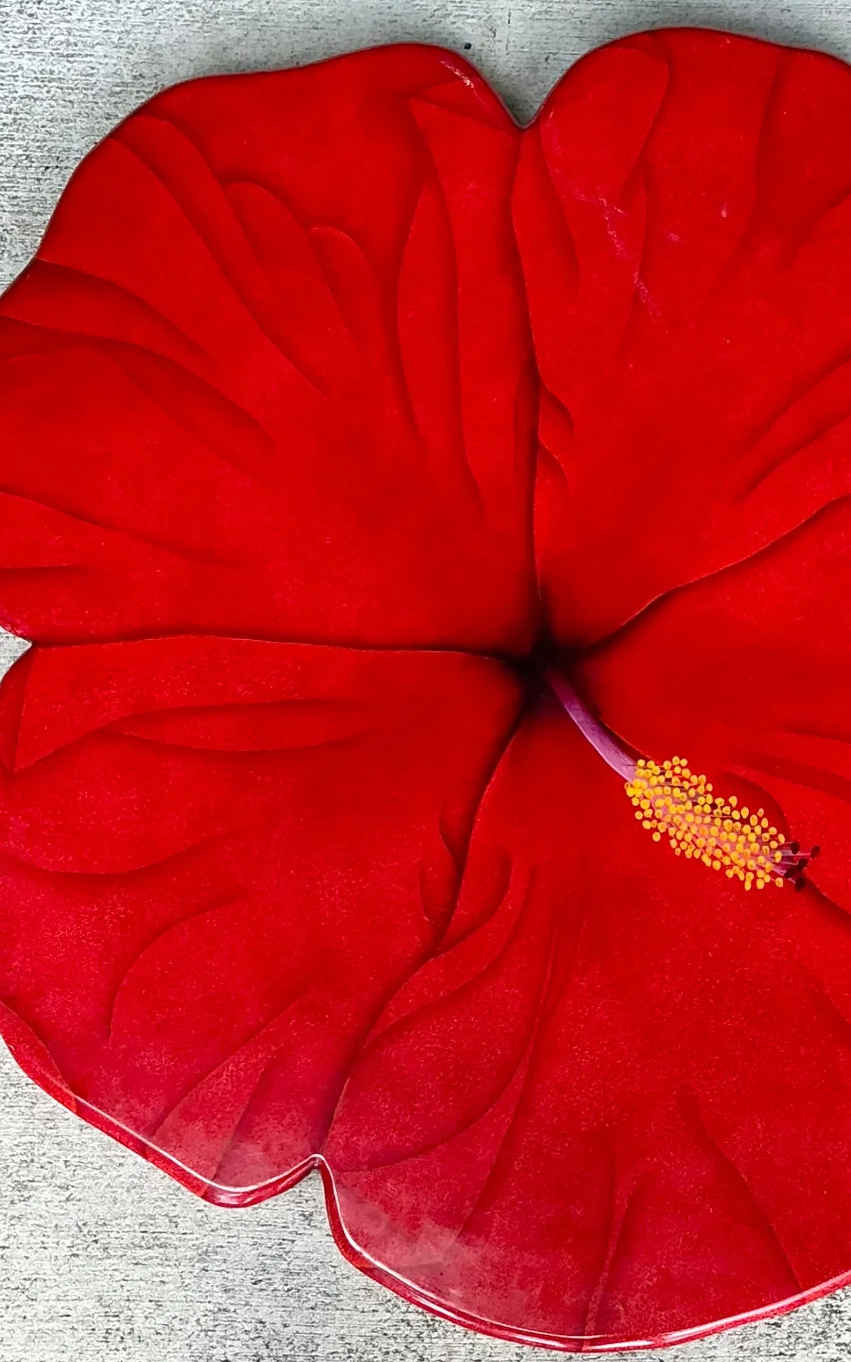 Vintage Red Hibiscus Flower Lazy Susan — additional photo 6