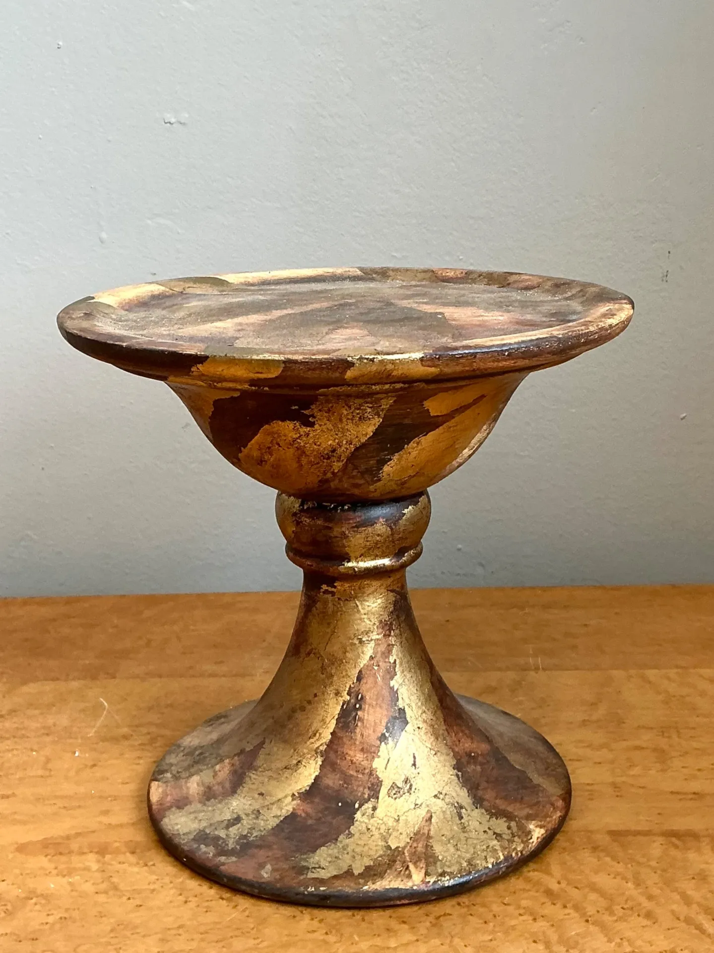 Vintage Gilt Striped Ceramic Pedestal — additional photo 4