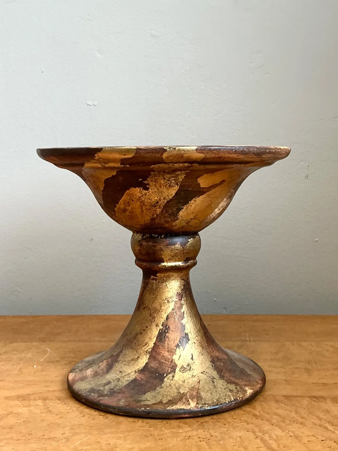 Vintage Gilt Striped Ceramic Pedestal — additional photo 3