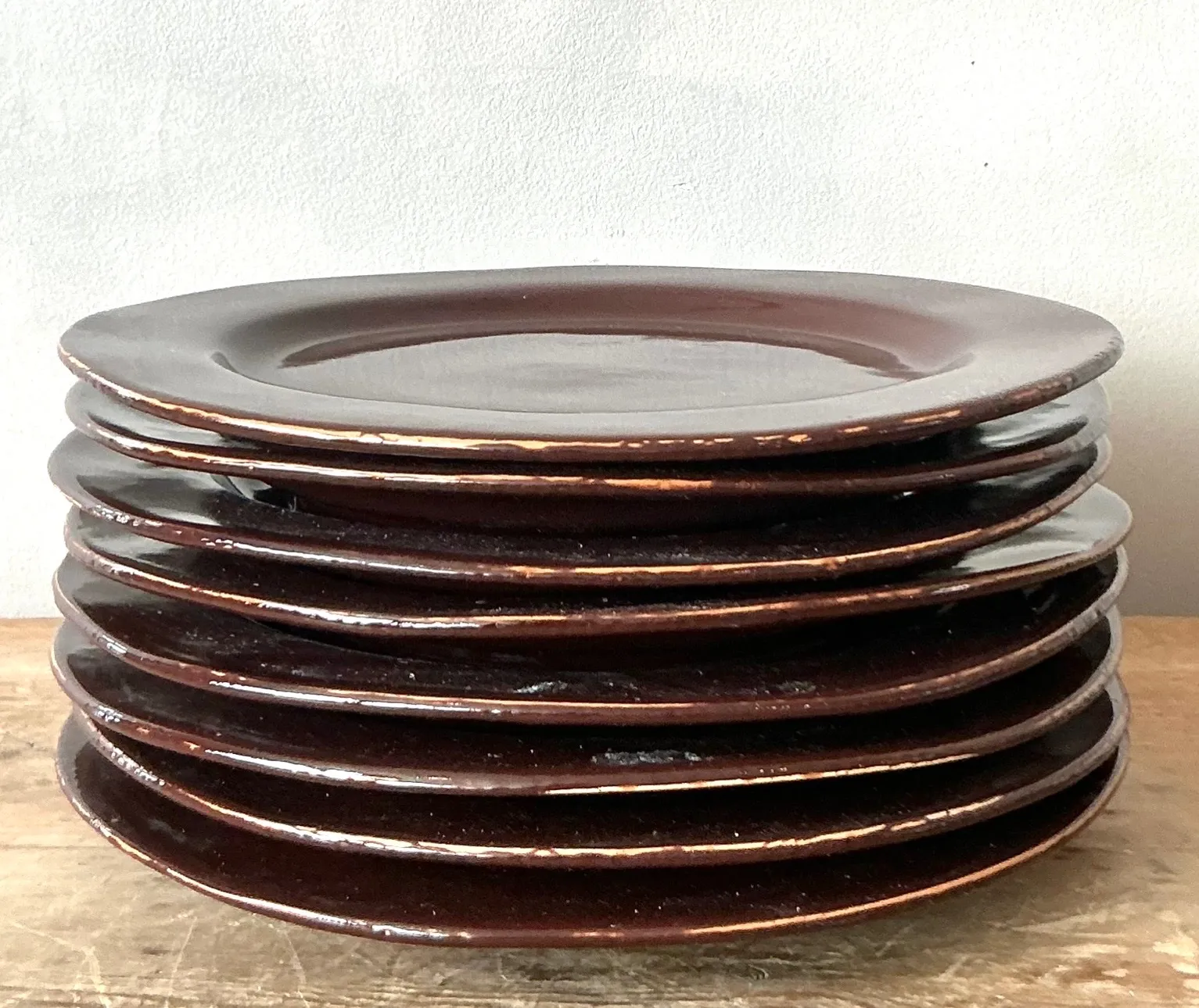 Vintage Italian Vietri Glazed Ceramic Plates - Set of 8 — additional photo 2