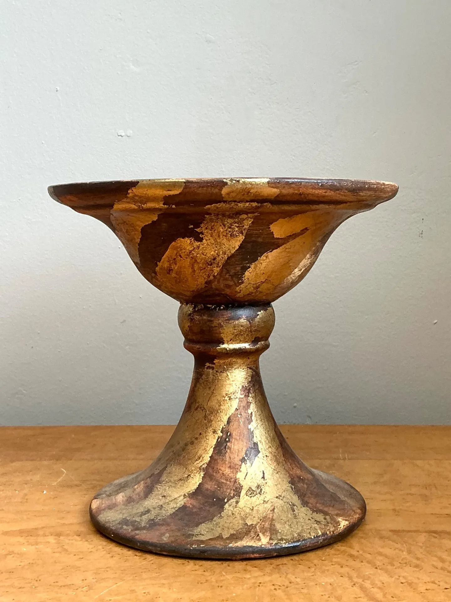 Vintage Gilt Striped Ceramic Pedestal — additional photo 1