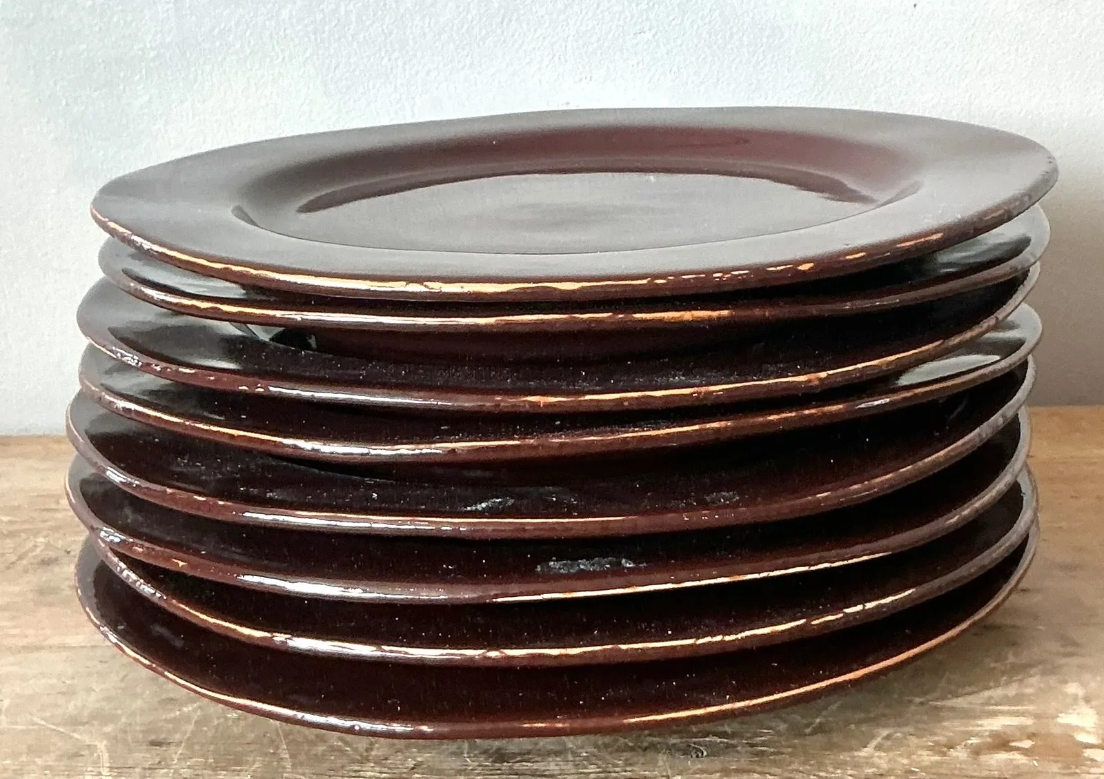 Vintage Italian Vietri Glazed Ceramic Plates - Set of 8 — additional photo 4
