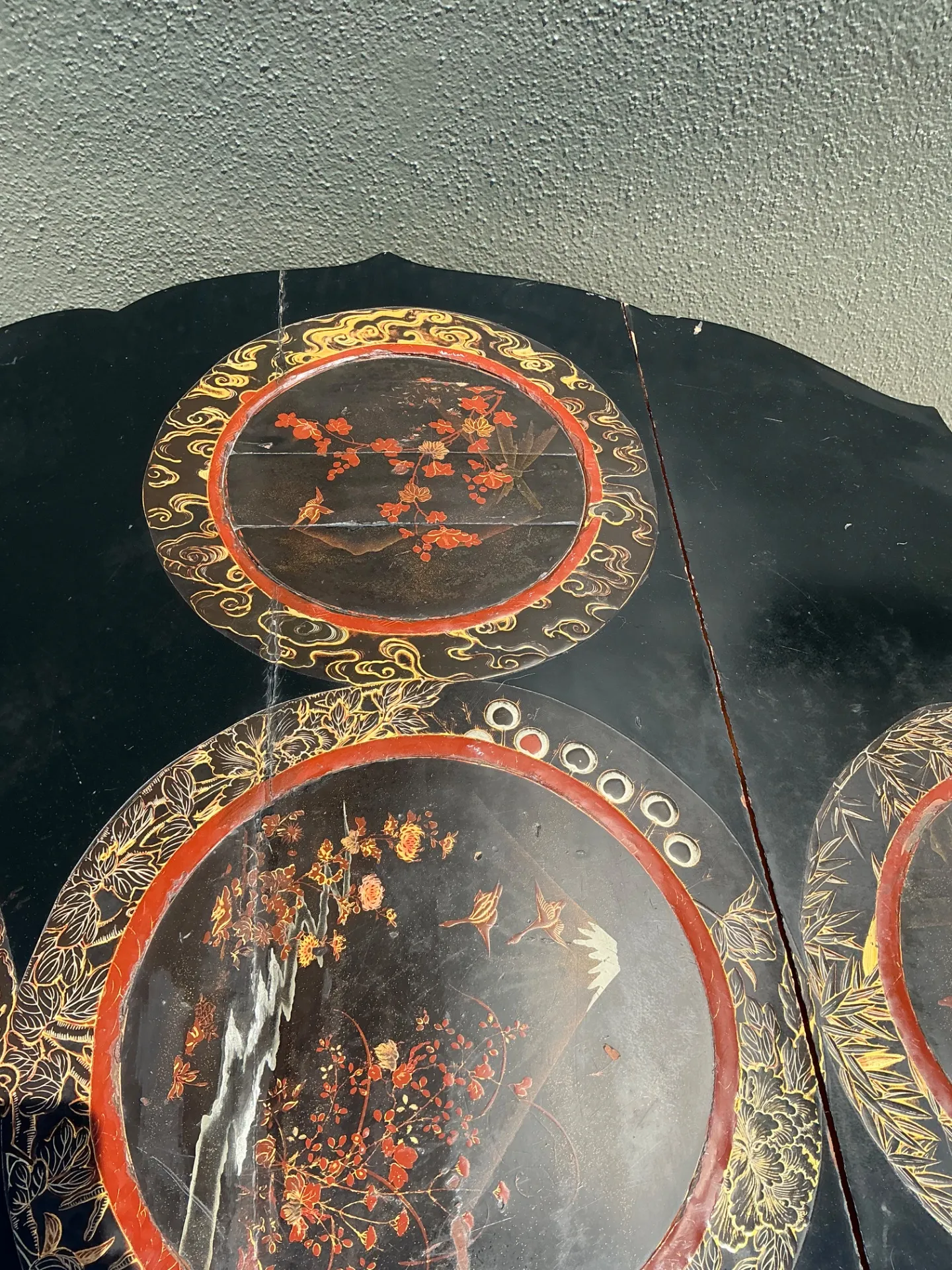 Vintage Victorian Chinese Export Lacquered Center Hall Table — additional photo 7