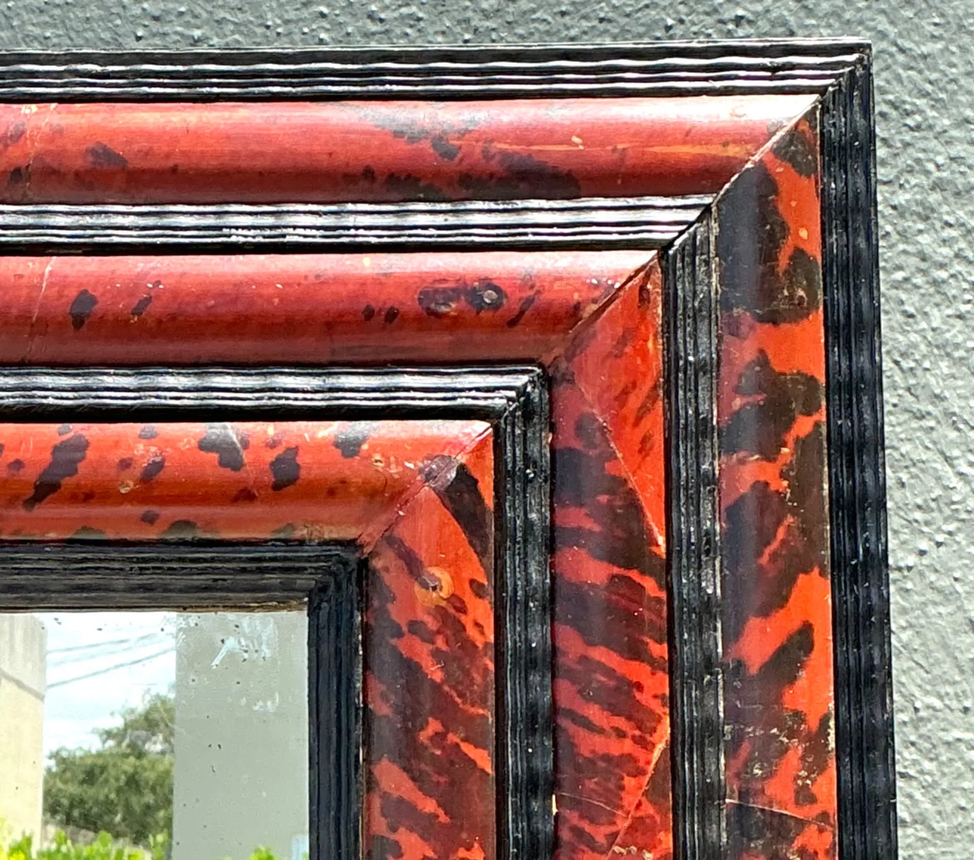 Vintage 19th Century Tortoiseshell And Ebonized Fruitwood Stacked Mirror — additional photo 4