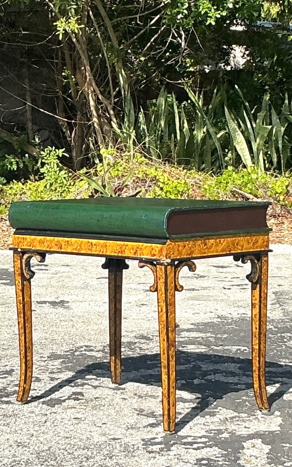 Vintage Regency Giant Book Side Table - Back view