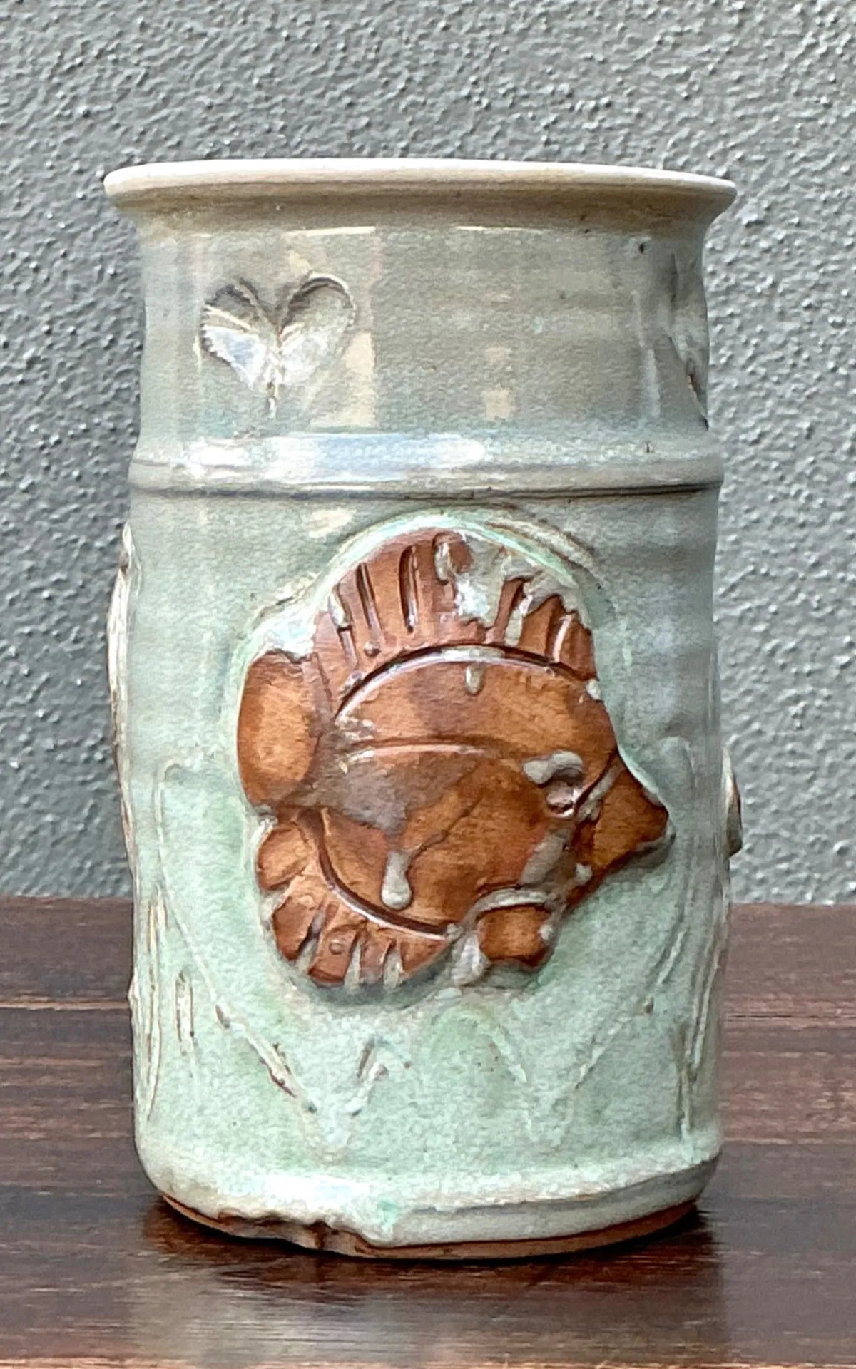 Handcrafted Sea Life Motif Ceramic Vase — additional photo 7