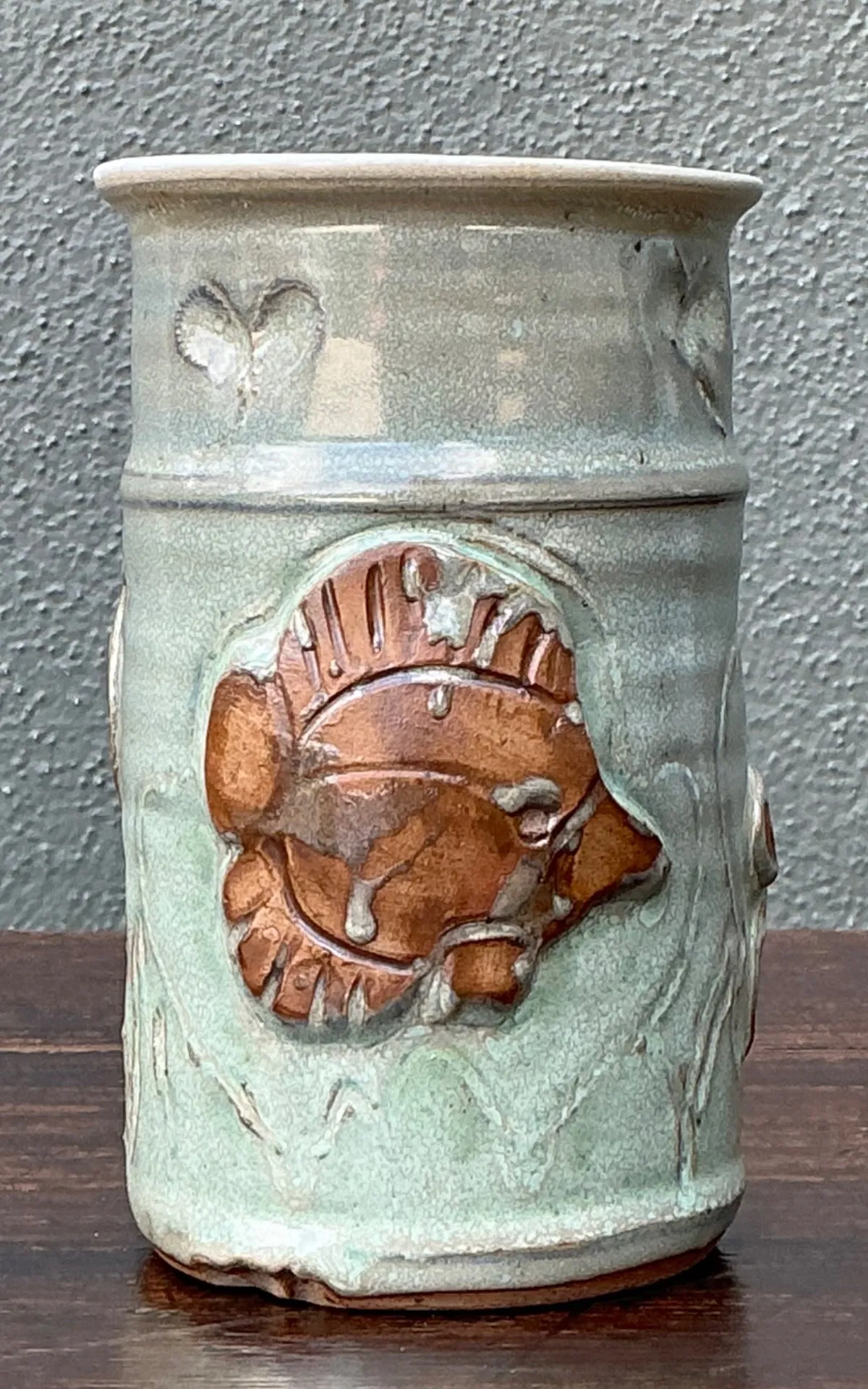 Handcrafted Sea Life Motif Ceramic Vase — additional photo 5