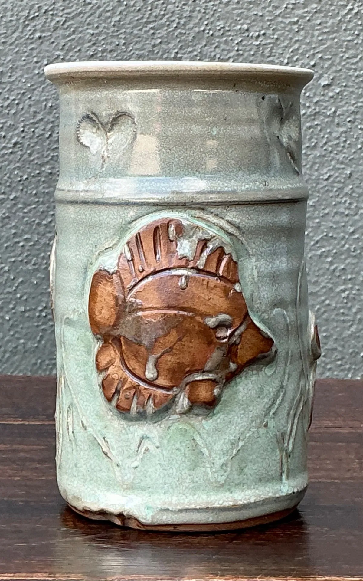 Handcrafted Sea Life Motif Ceramic Vase — additional photo 4