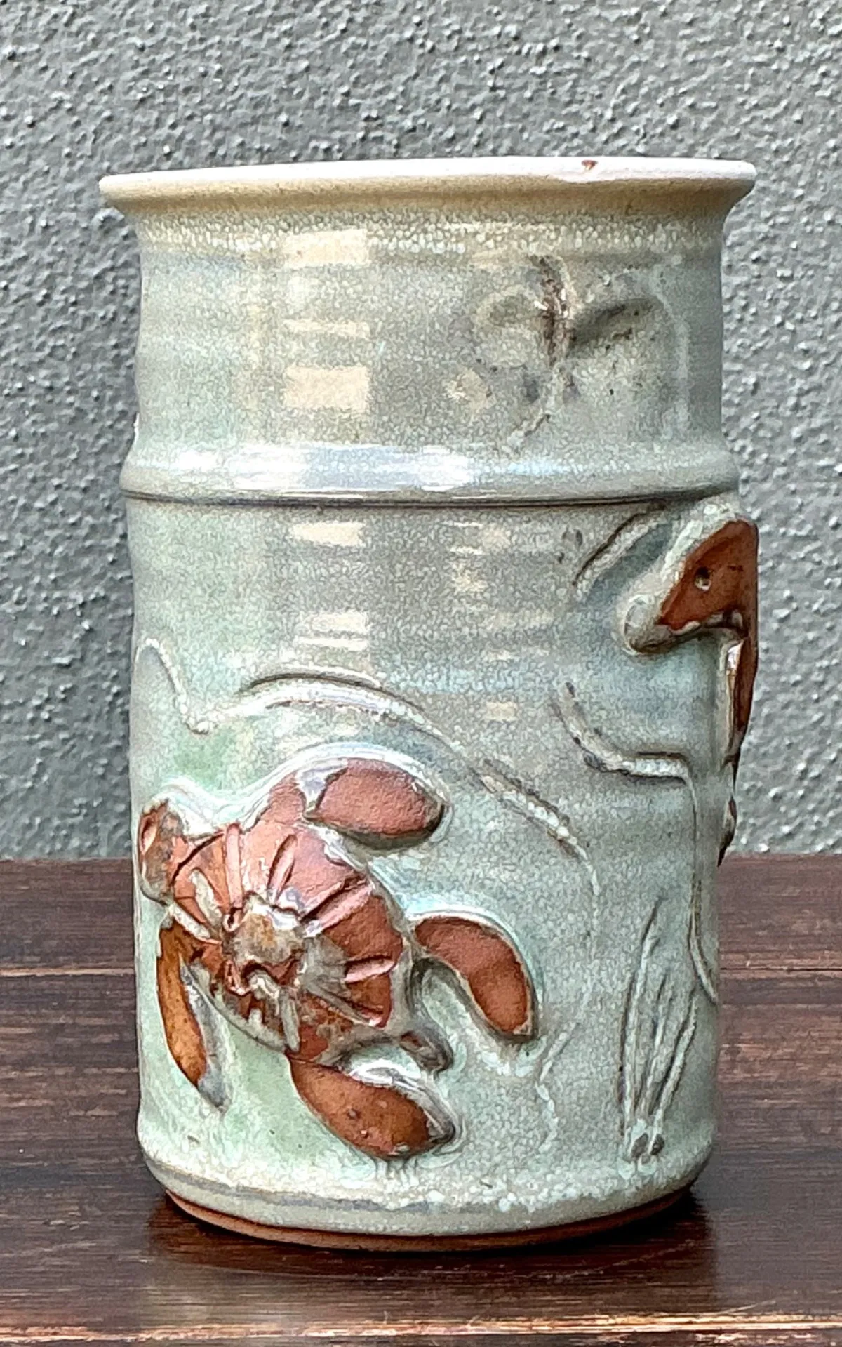 Handcrafted Sea Life Motif Ceramic Vase — additional photo 6