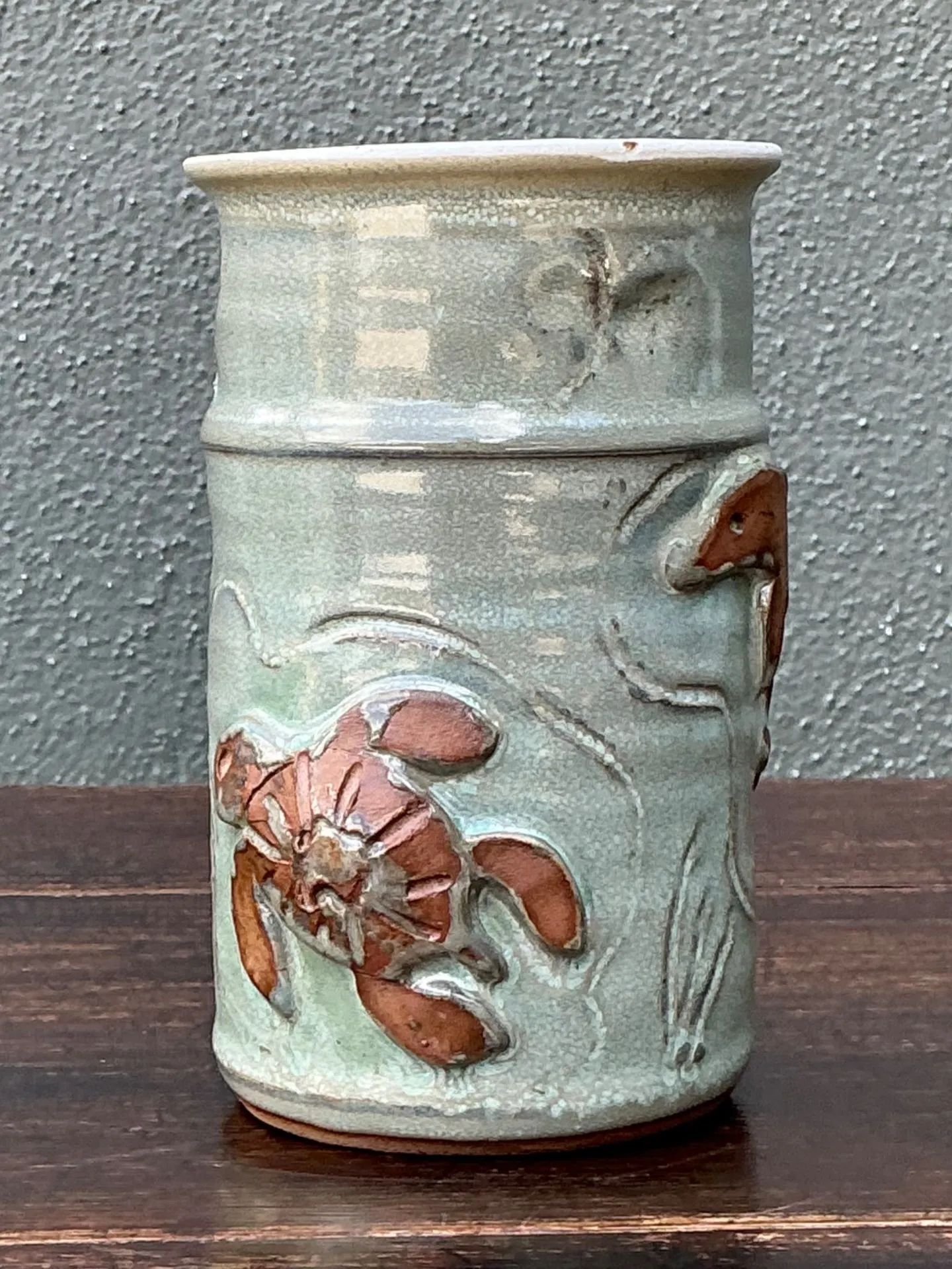 Handcrafted Sea Life Motif Ceramic Vase — additional photo 8