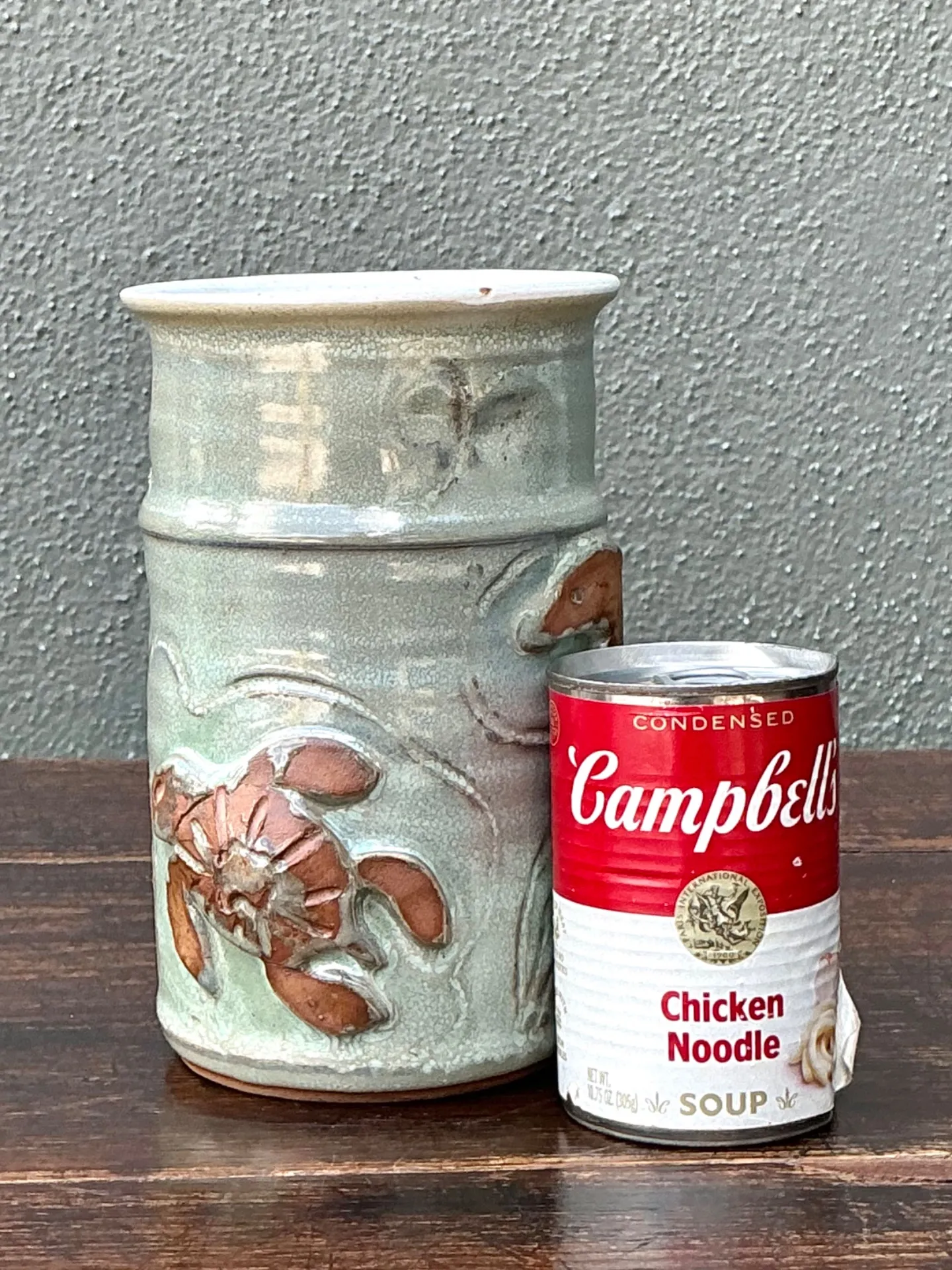 Handcrafted Sea Life Motif Ceramic Vase — additional photo 3