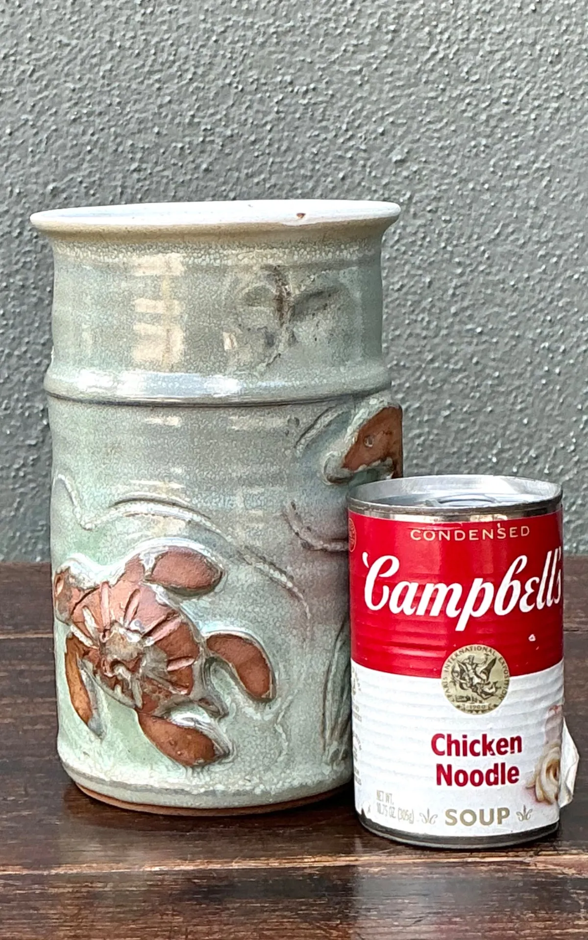 Handcrafted Sea Life Motif Ceramic Vase — additional photo 3