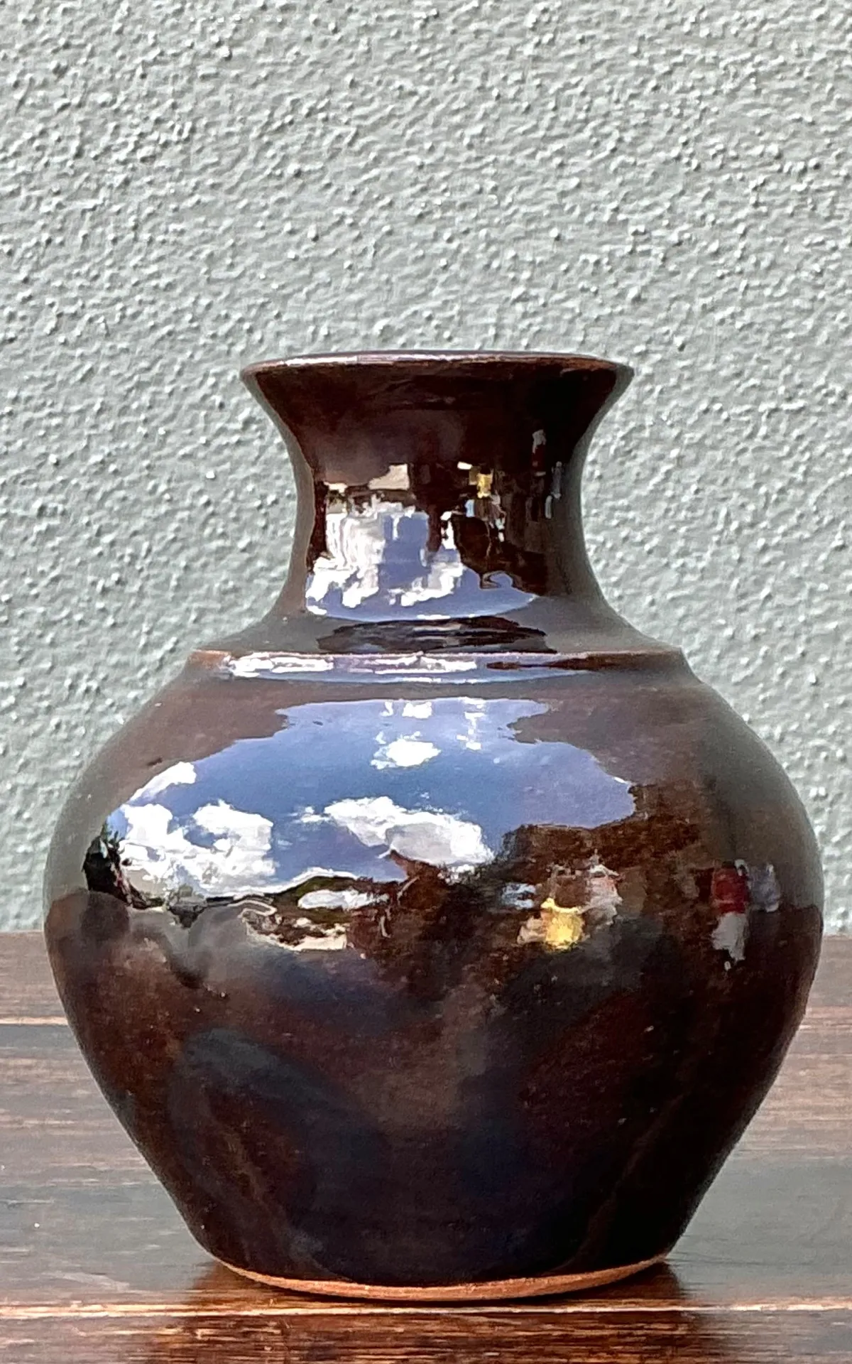 Solomon Signed Brown Ceramic Vase — additional photo 2