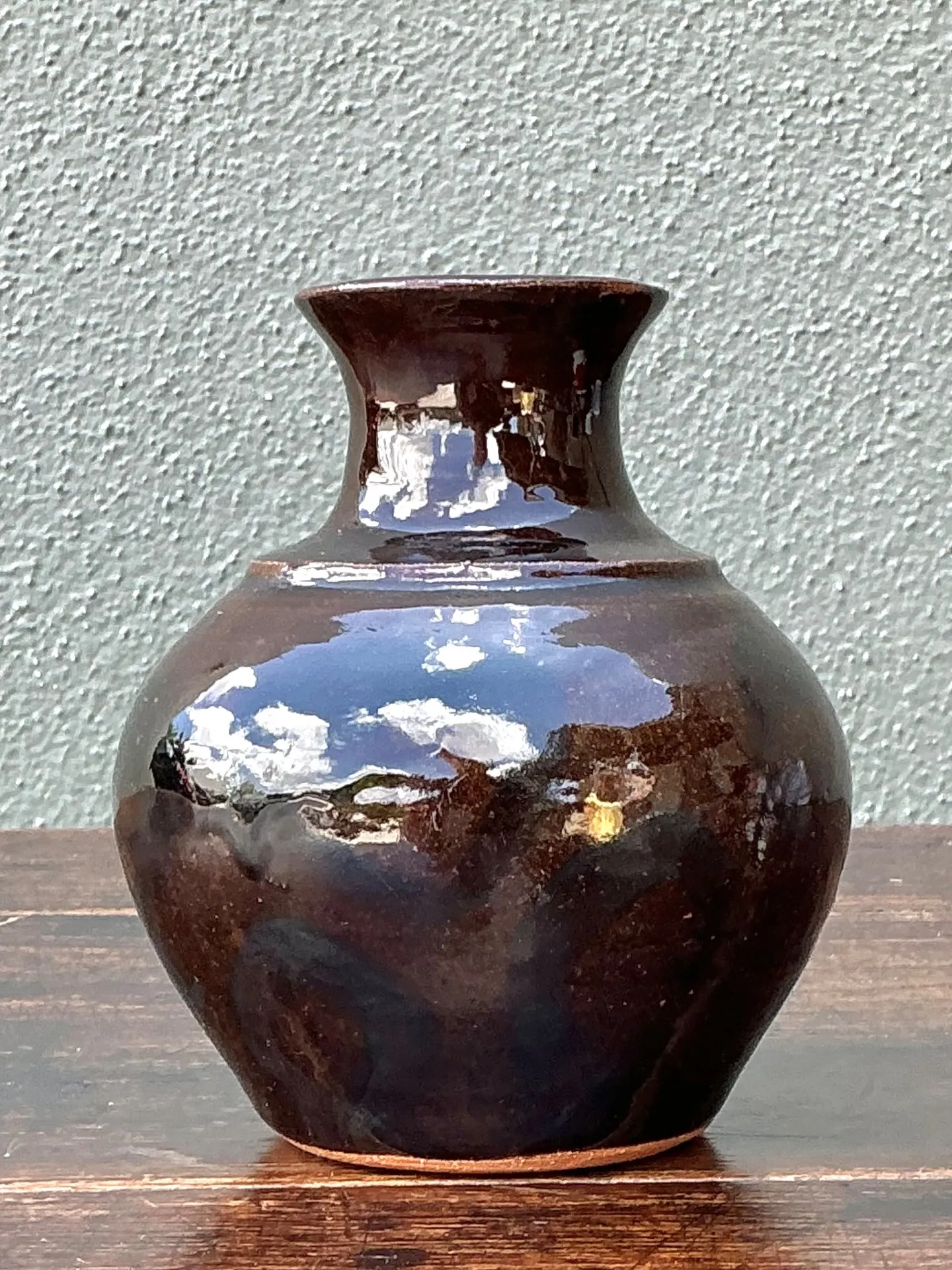 Solomon Signed Brown Ceramic Vase — additional photo 3