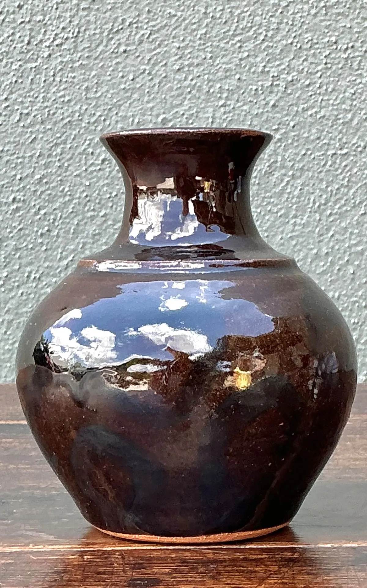 Solomon Signed Brown Ceramic Vase — additional photo 3