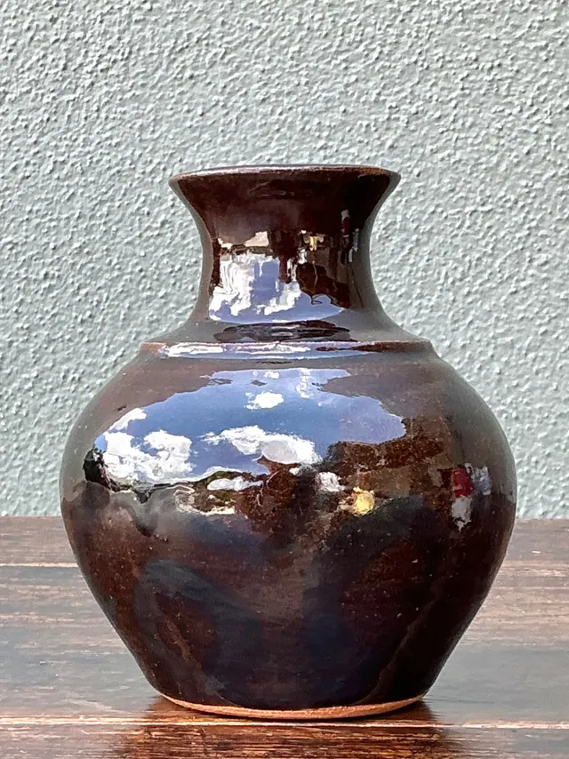 Solomon Signed Brown Ceramic Vase — additional photo 6