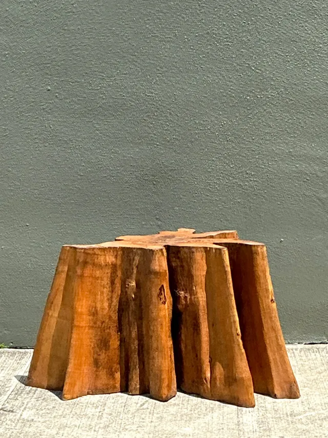 Vintage Natural Wood Tree Stump Table — additional photo 1