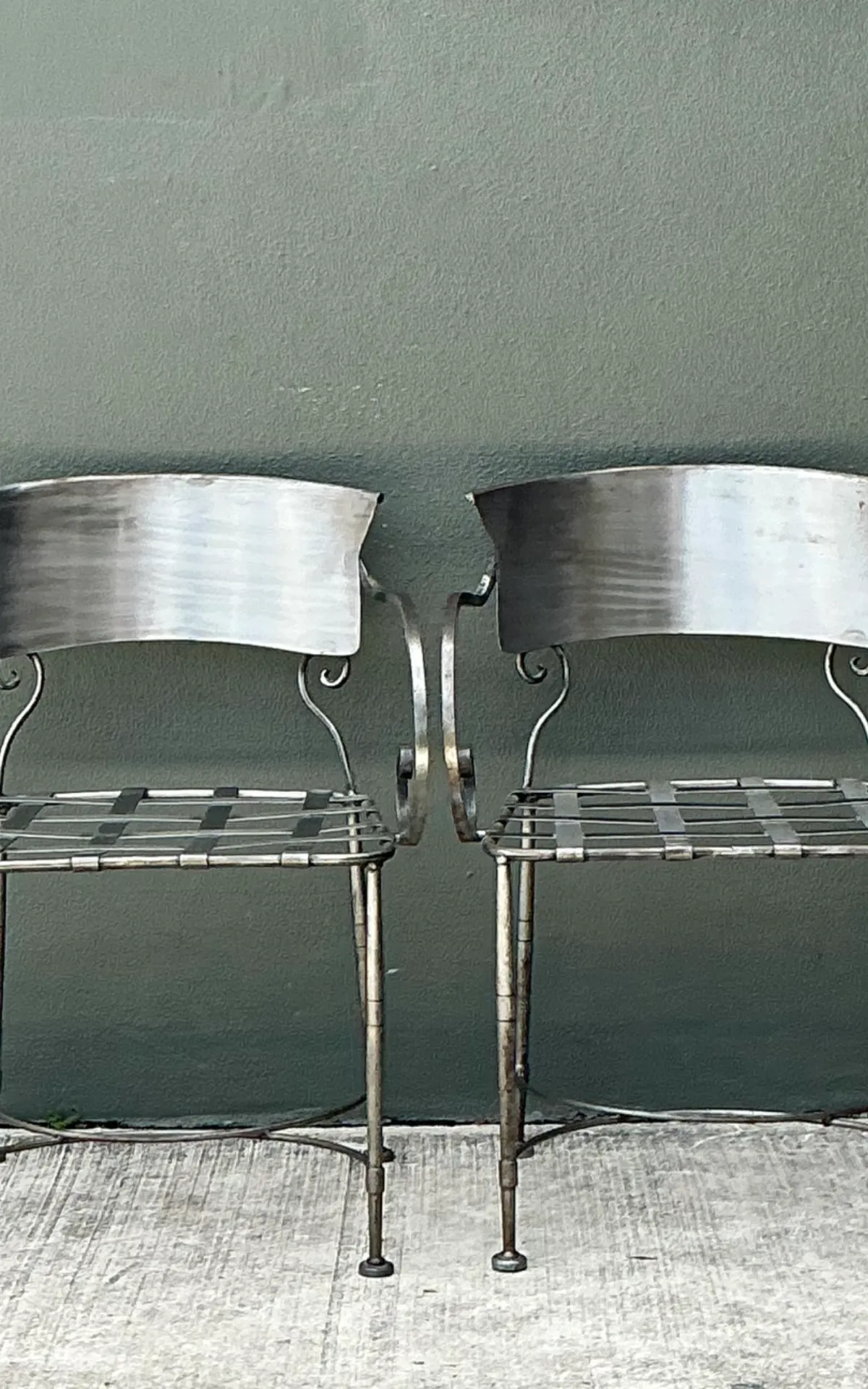 Vintage Metal Scroll Armchairs - Pair — additional photo 3